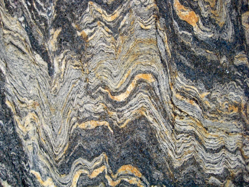 close up of Banded Gneiss in the Chiwaukum Mountains