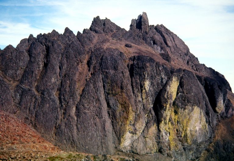 Rocky horns of Mt Constance Outer Peak in the Olympic Mountains