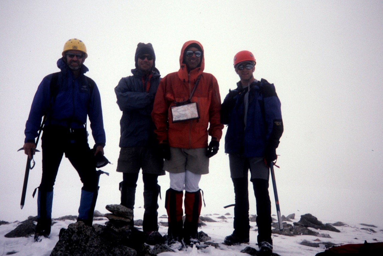 mountain climbers on the summit of Primus Peak on the Inspiration Traverse in the North Cascades