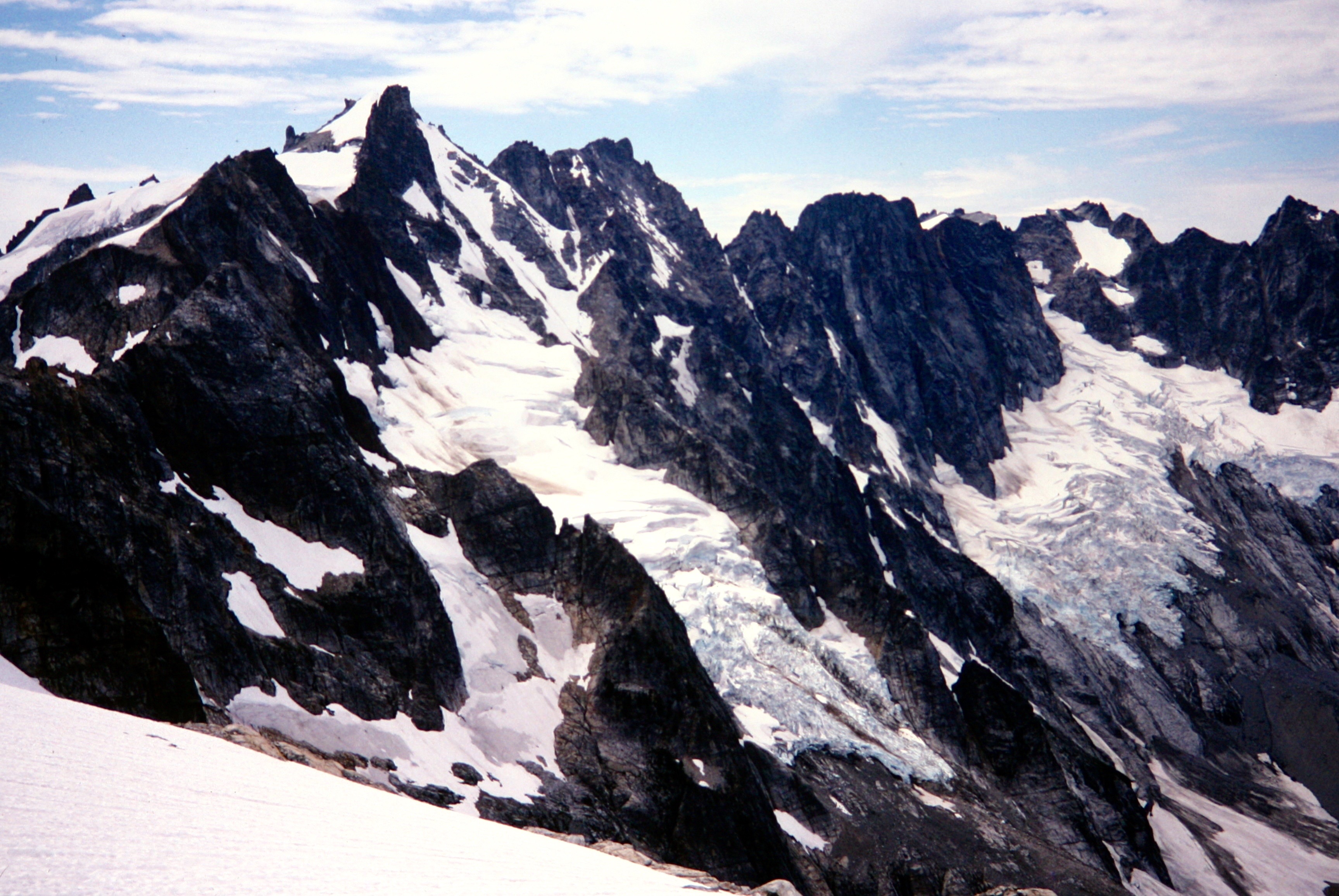 complete Mt Fury range as seen from Luna Pass in the Northern Picket Range
