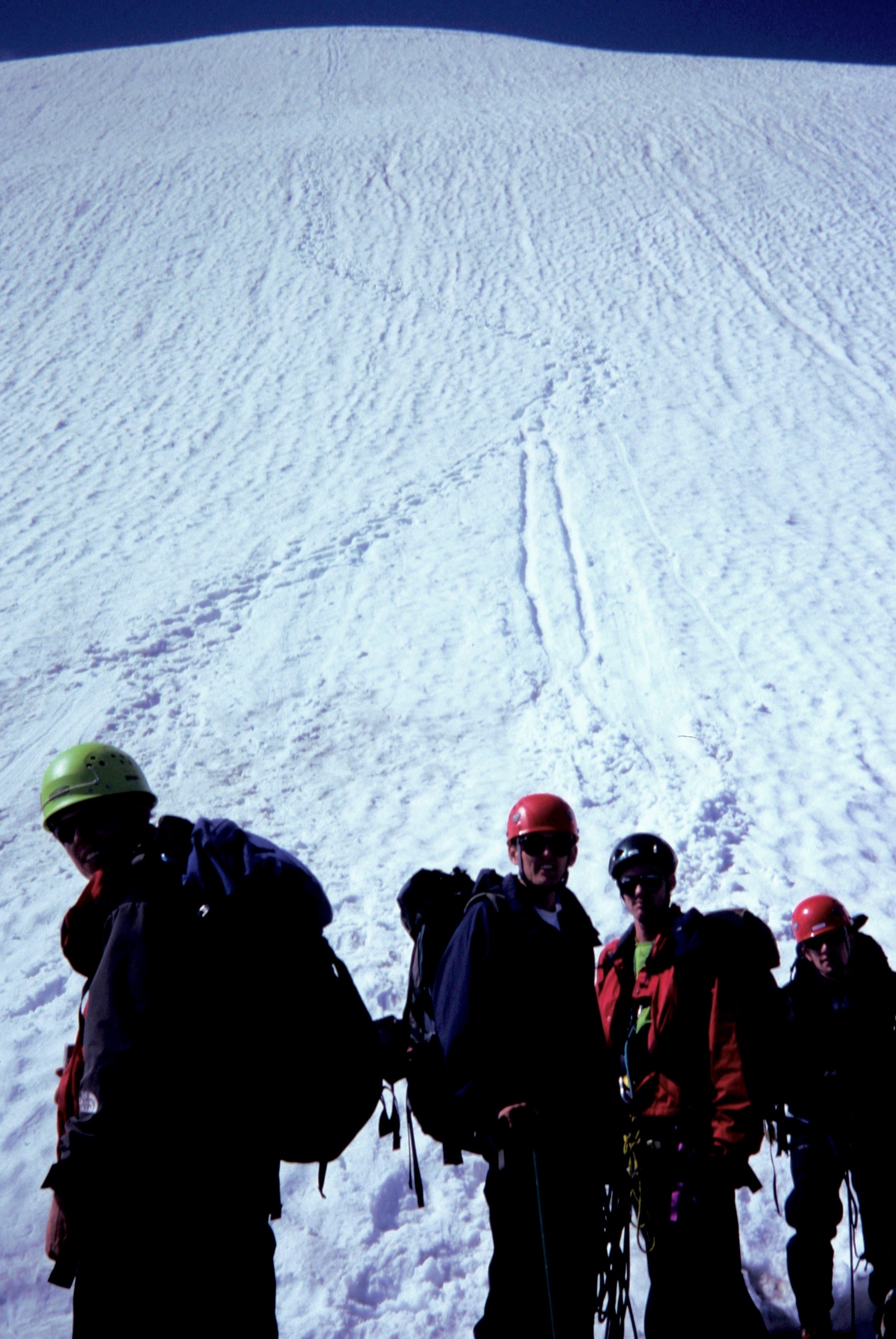 Mountain Climbers taking a break on the Mt Fury Glacier in the Northern Pickets