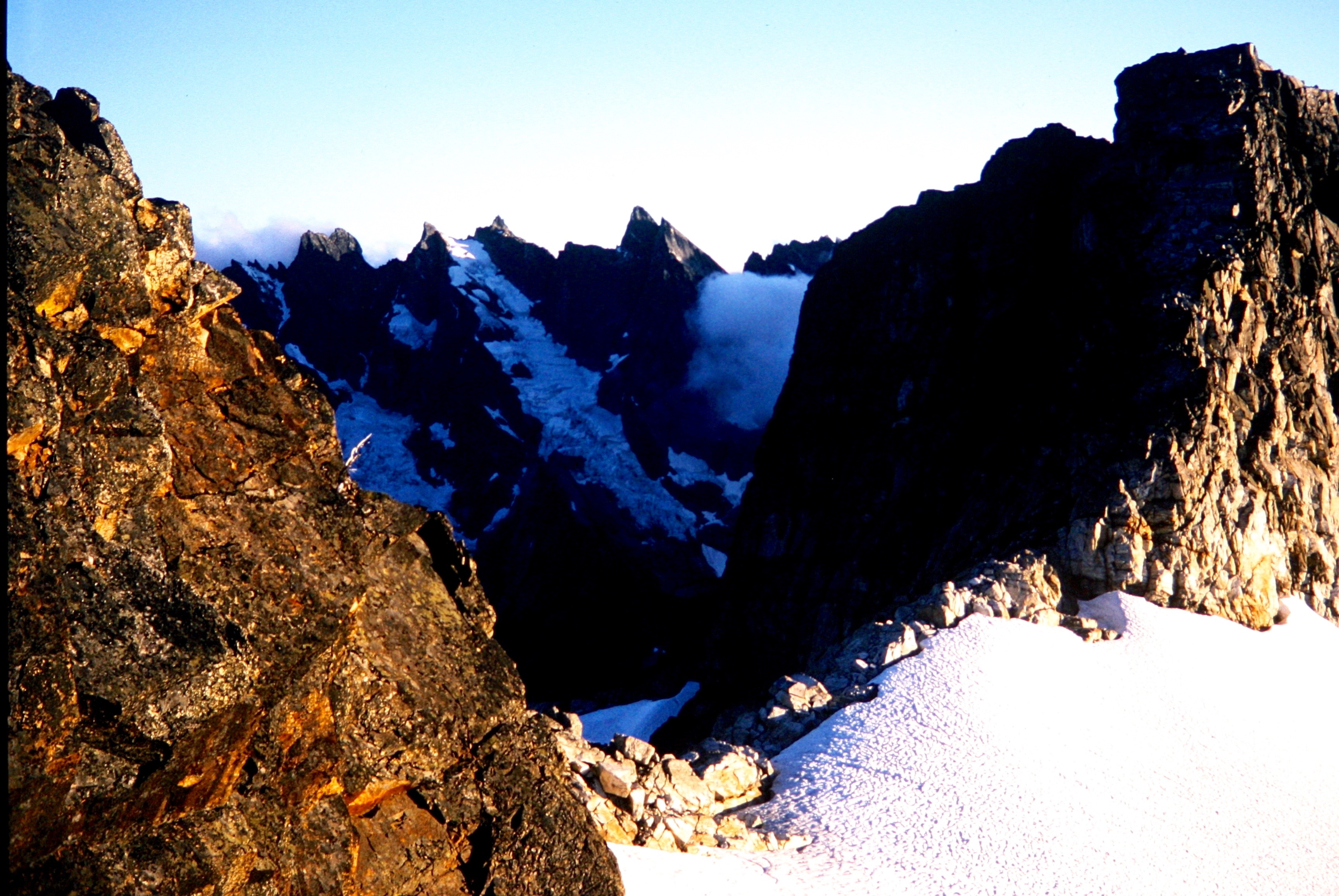 Southern Pickets through a notch on the Mt Fury ridge in the Northern Picket Range
