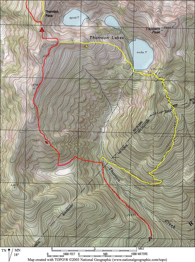 topo route map to mountain climber's camp enroute to Mt Despair in the Lower Skagit Mountains in North Cascades National Park