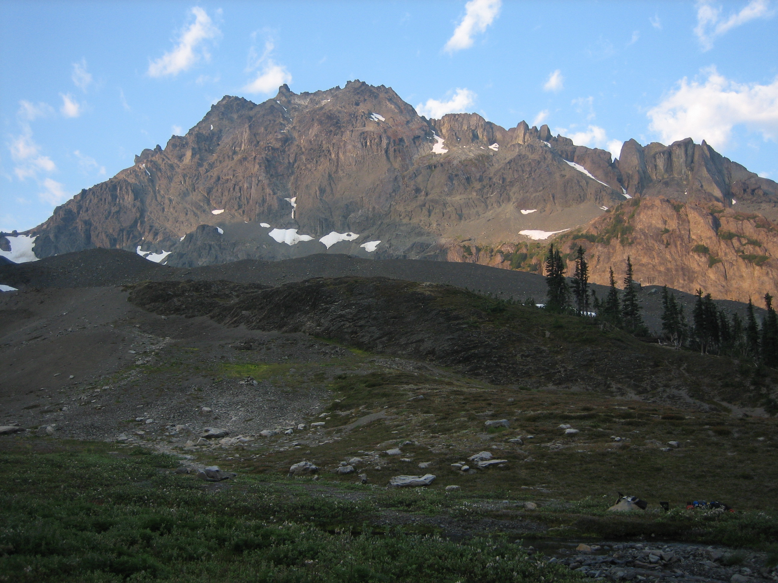 Mt Mystery From grassy Deception Basin in the Olympic Mountain National Park