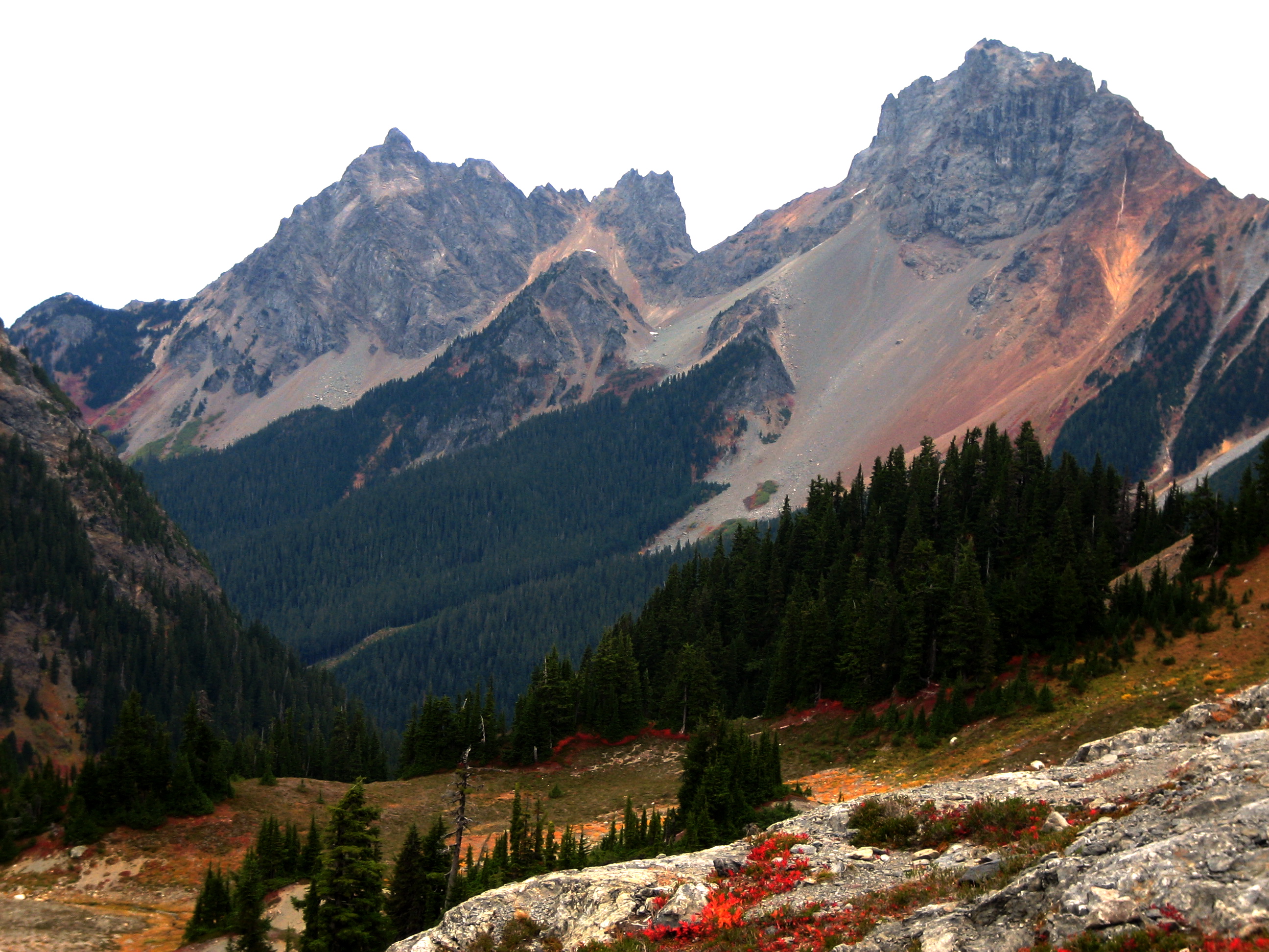 Canadian Border Peak and American Border Peak with fall colors