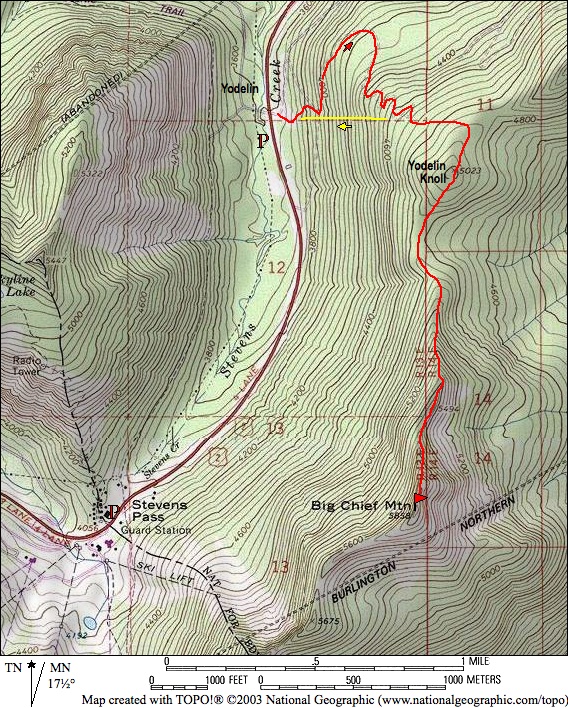 Big Chief Mtn Snowshoe Climb via Yodelin Knoll—North Ridge (Upper ...