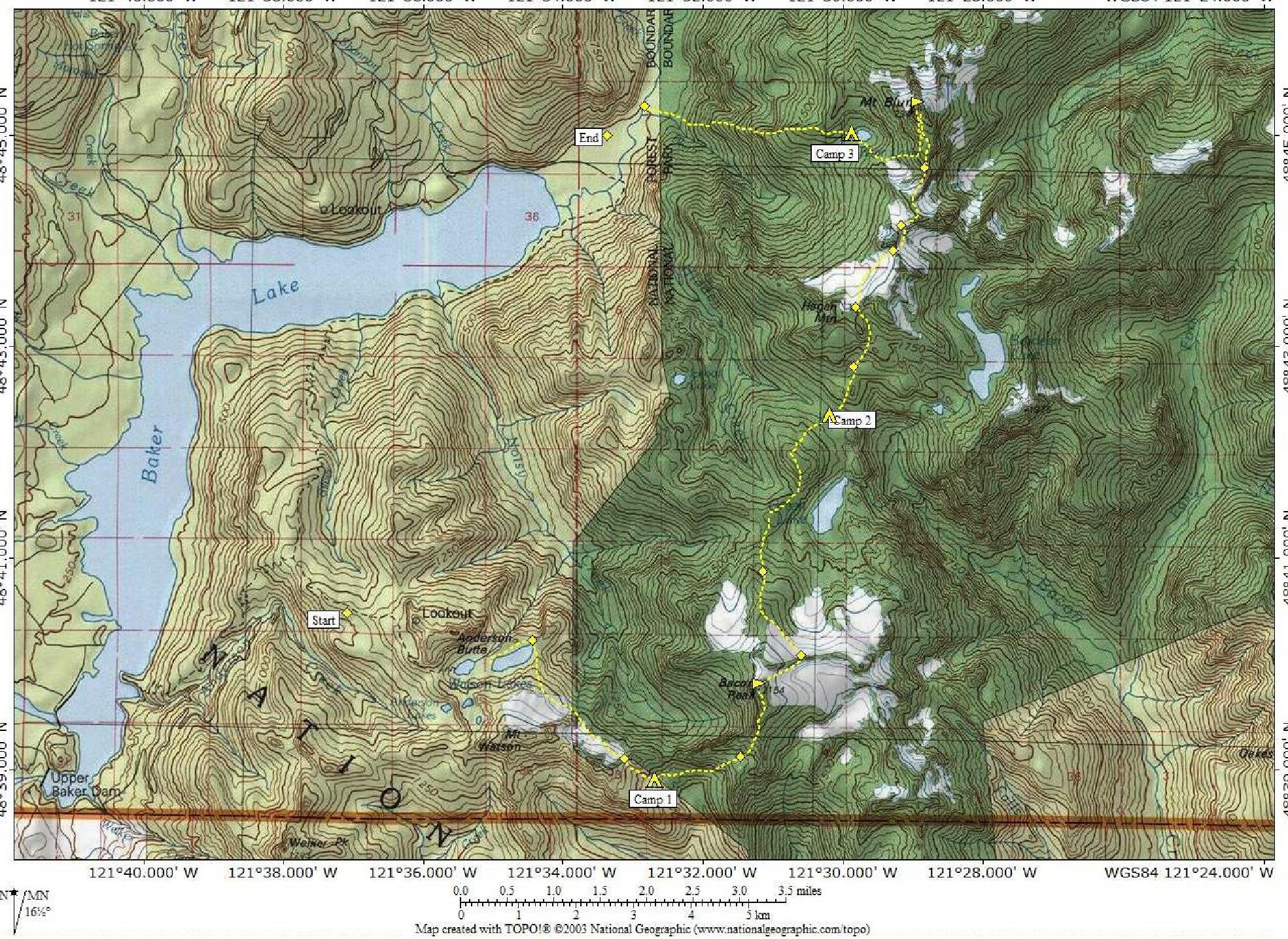 Route Map for Complete Bacon-Hagan-Blum Traverse