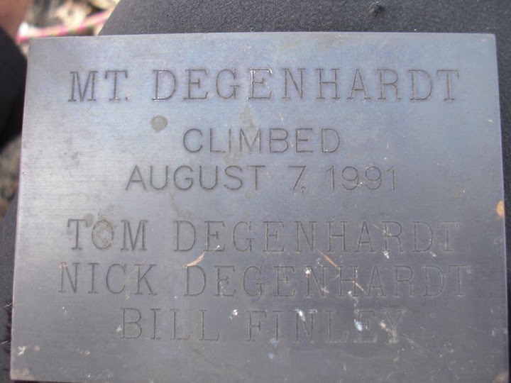 metal summit plaque on Mt Terror in the Southern Picket Range
