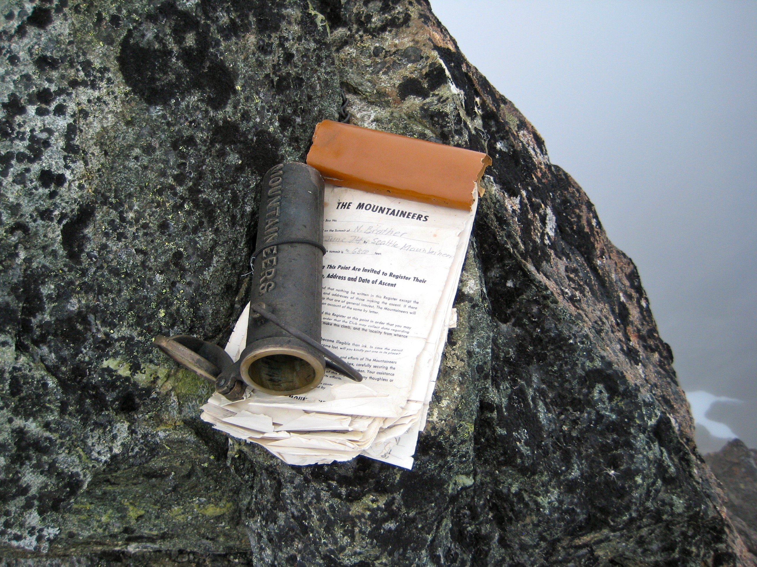 North Brother summit register