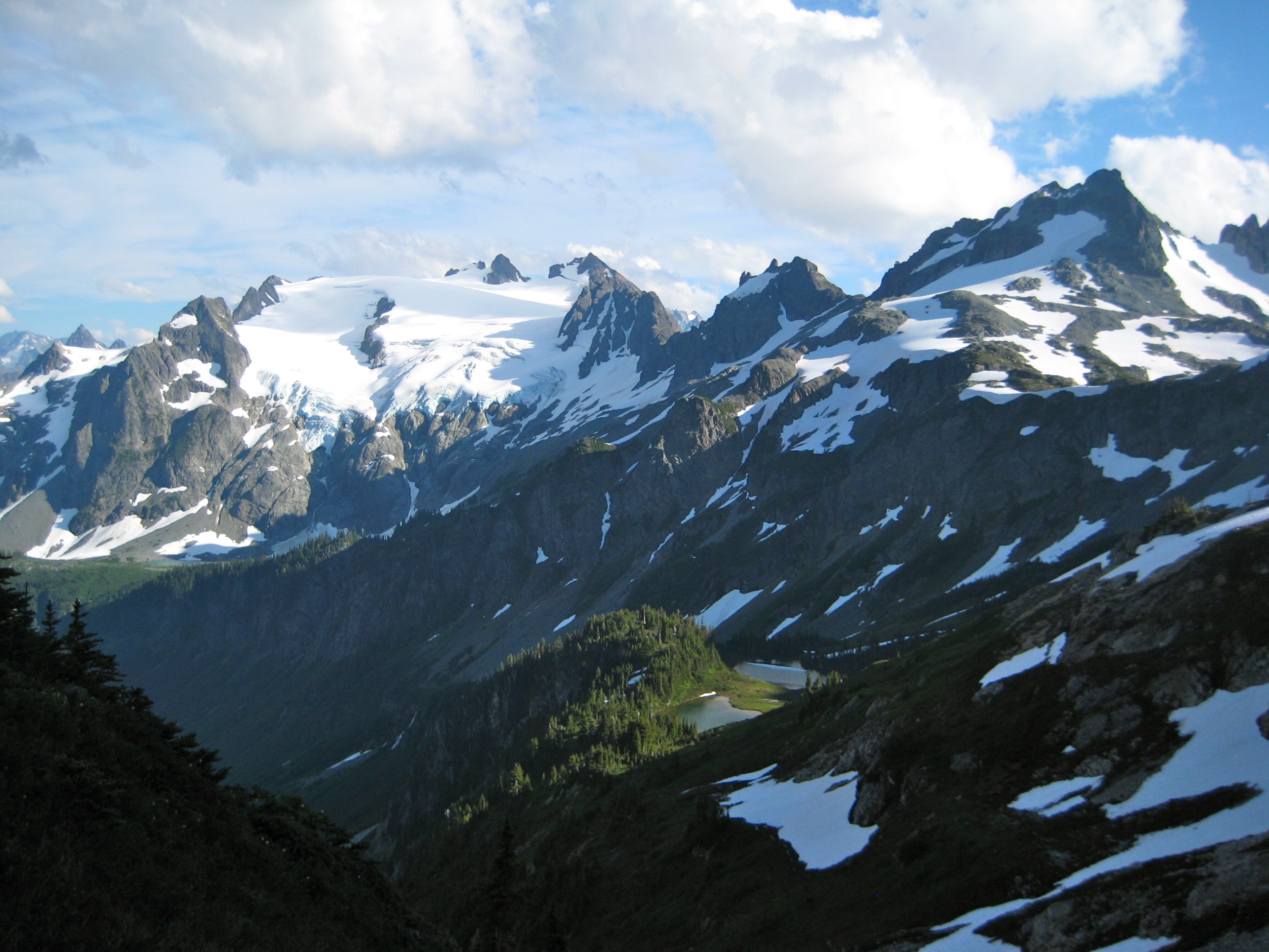 mountains with glaciers along the Ptarmingan Traverse