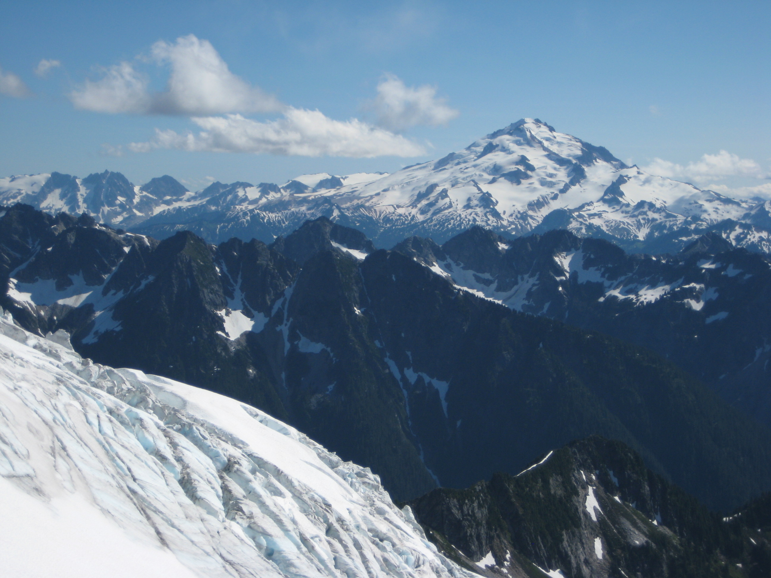 Glacier Peak as seen from the Dana-Dome Saddle along the Ptarmigan Traverse
