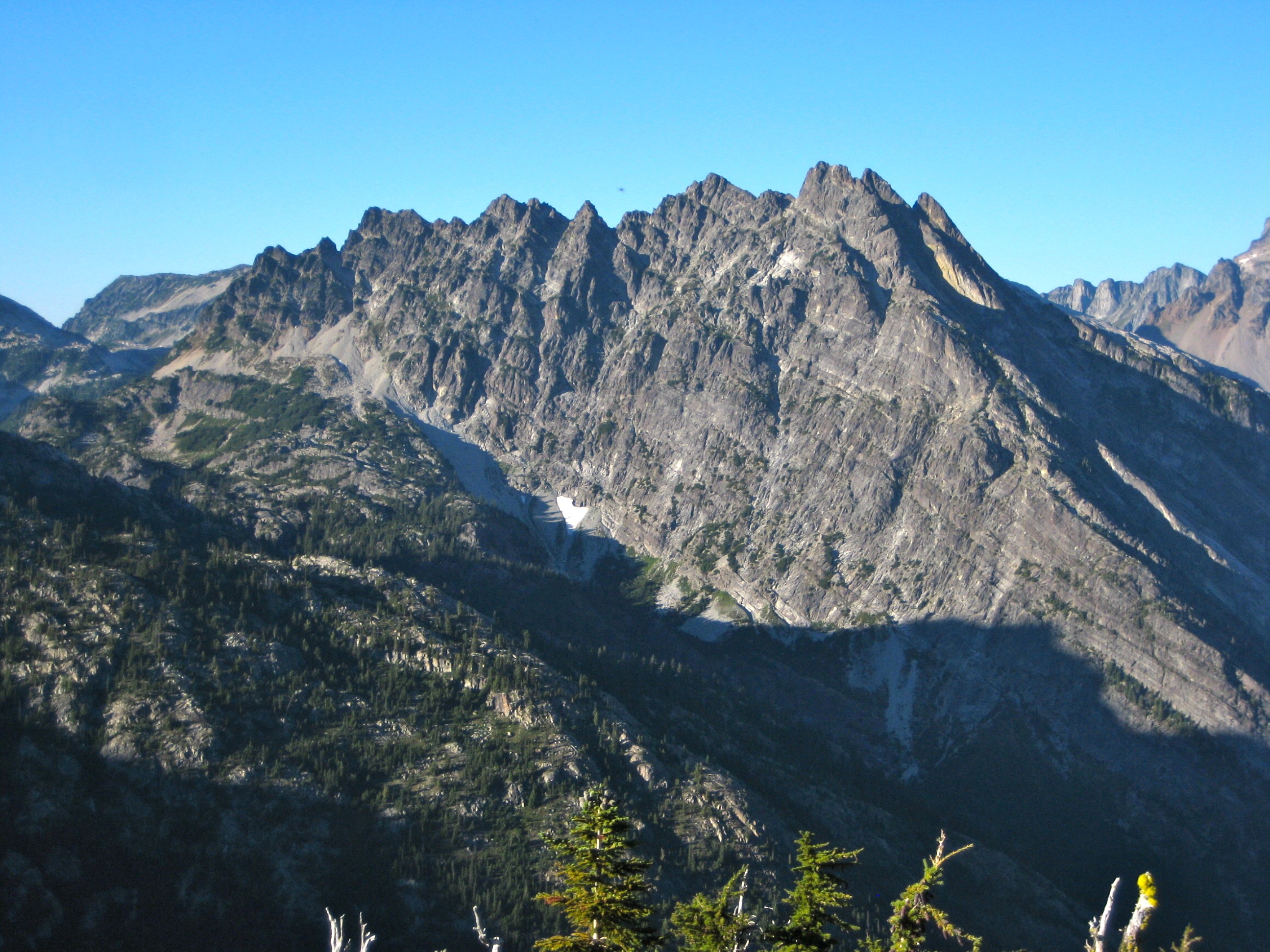 evening light on Bears Breast Mountain as seen from Escondido Point in the Alpine Lakes Wilderness