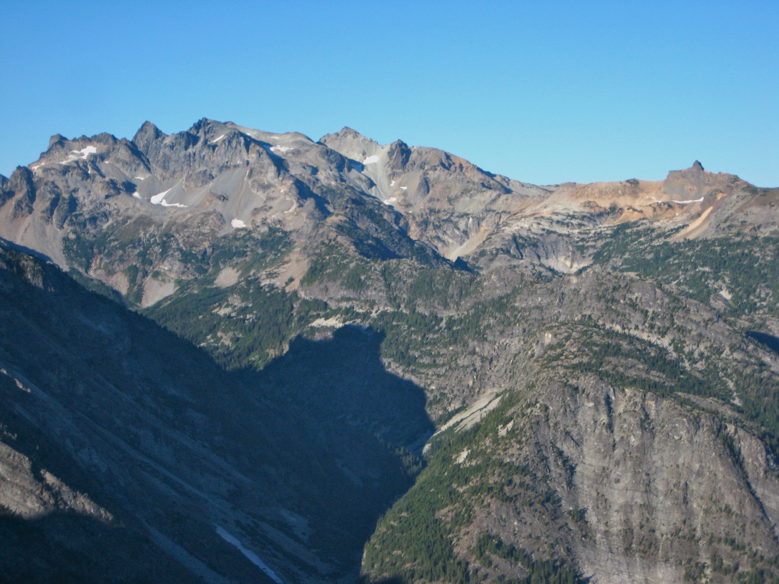 evening light on Mt Daniel and The Citadel as seen from Escondido Point in the Alpine Lakes Wilderness