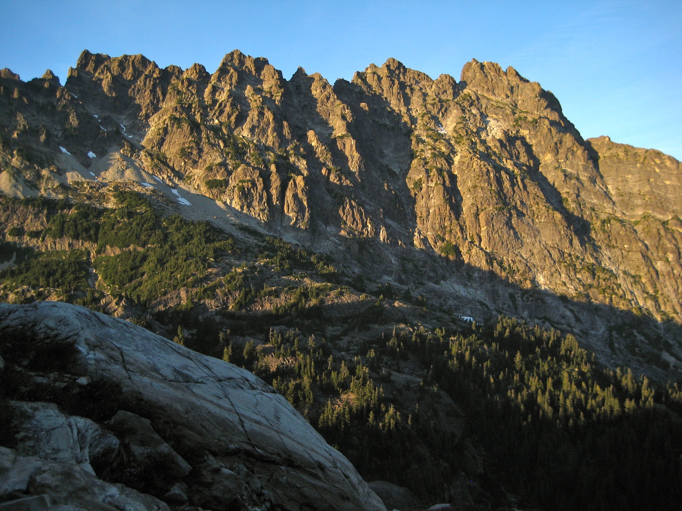 Evening light on Bears Breast Mountain in the Alpine Lakes Wilderness