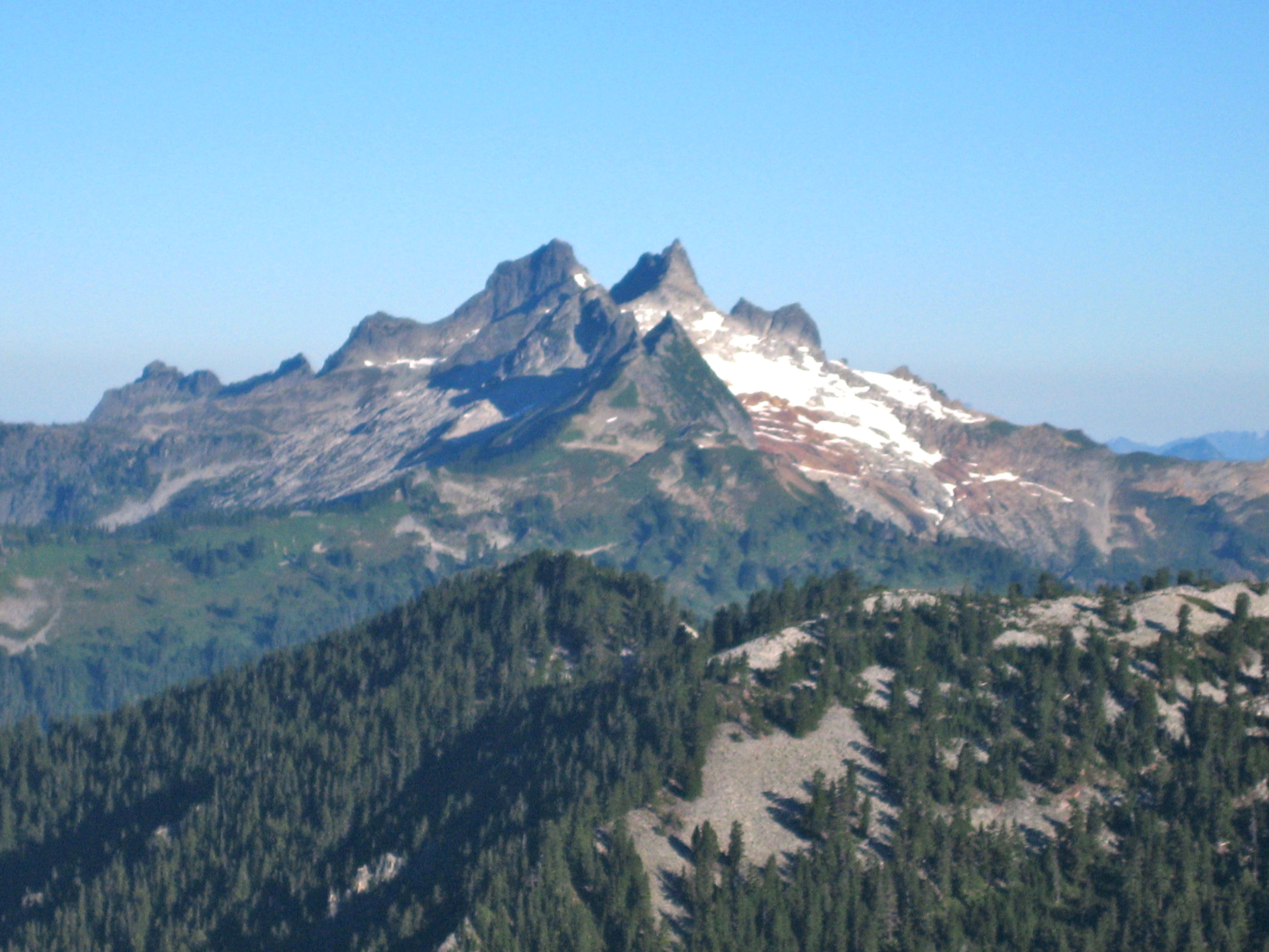 Mt Chaval as seen from Green-Misch Ridge in the Glacier Peak Wilderness