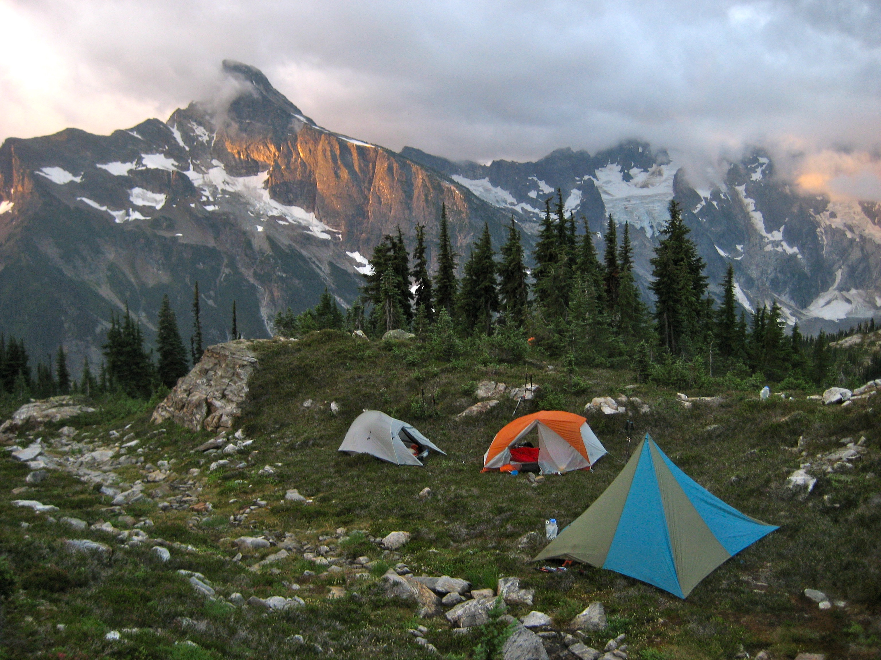 Luna Peak from climbers camp on Wiley Ridge