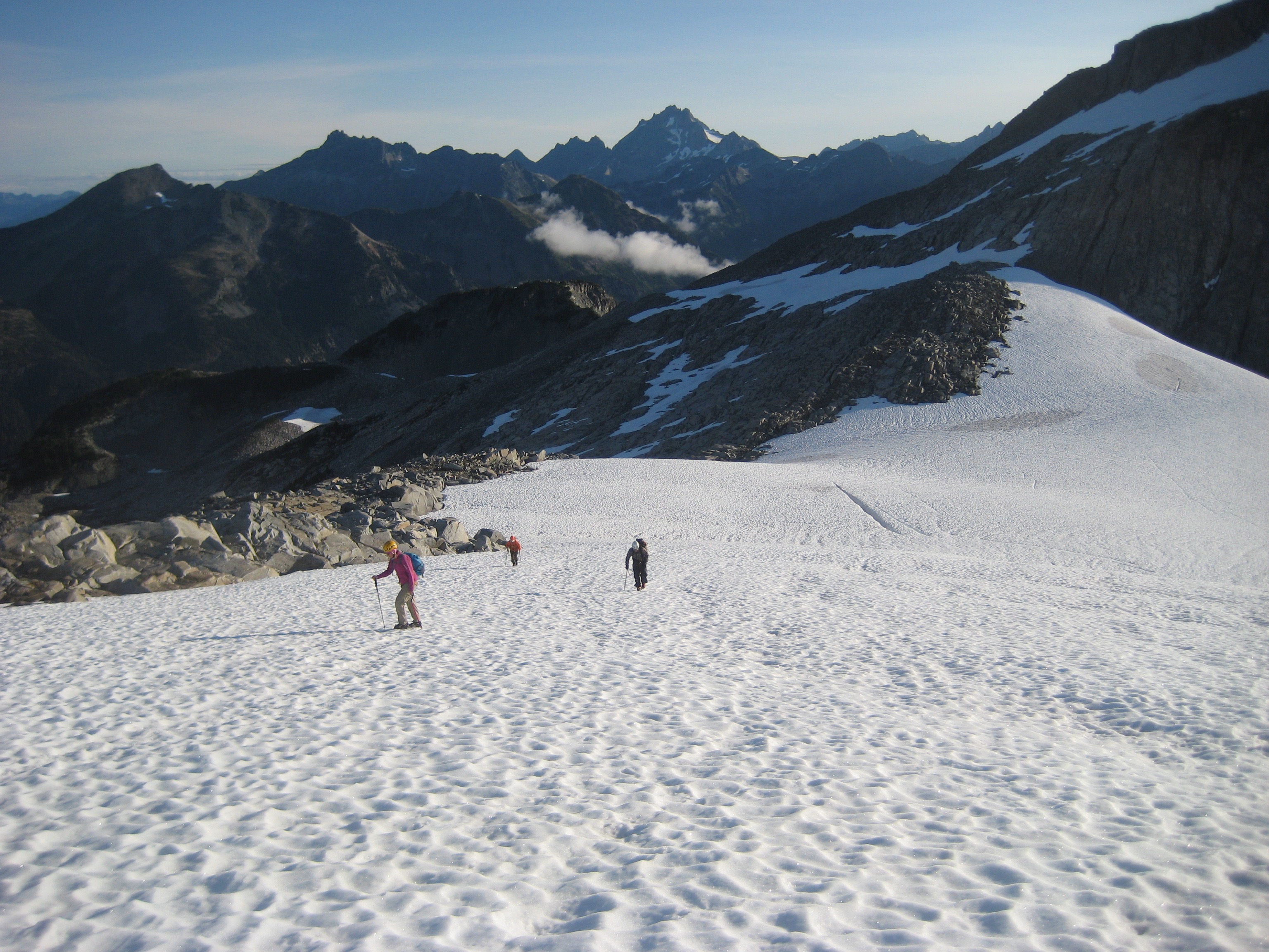 climbers booting up Mount Challenger Arm