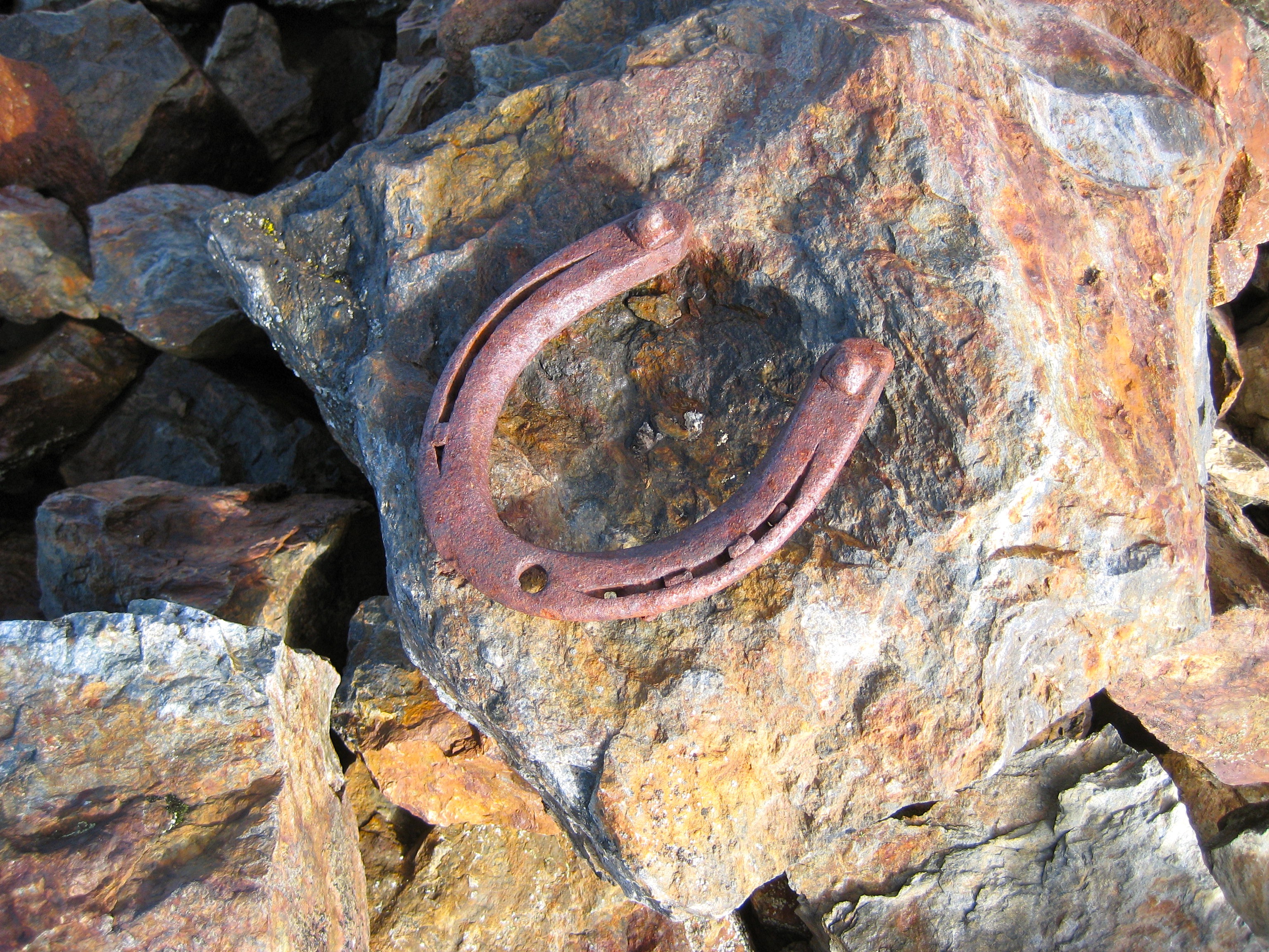 horseshoe on the rock summit of Welch Peak in the Cheam Range