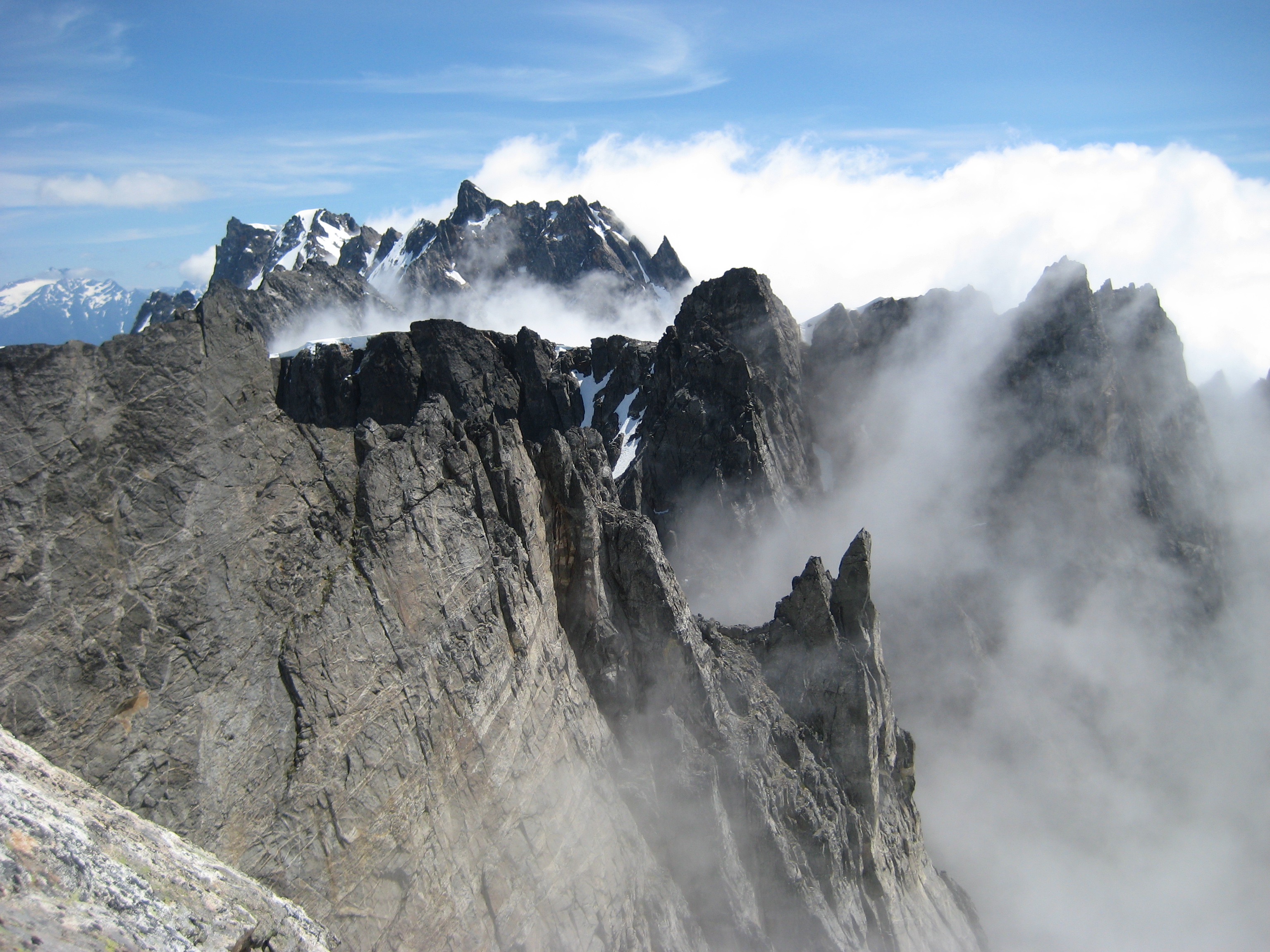 Mt Fury in the distance above Phantom Peak ridgeline in the Northern Picket Range