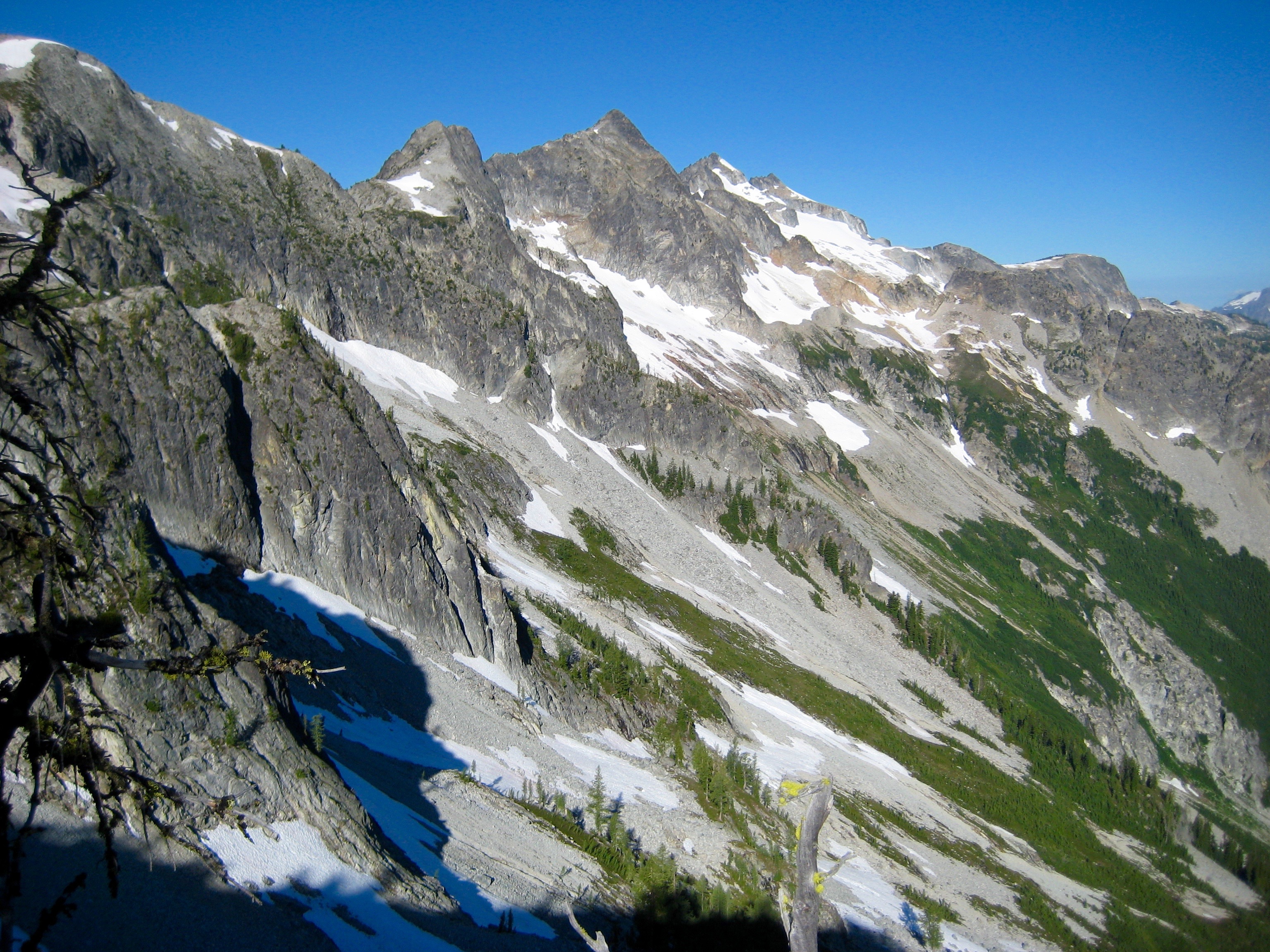 McGregor Mountain in the North Cascades as seen from the lower ridge of McGregor Mountain in the Stehekin Mountains