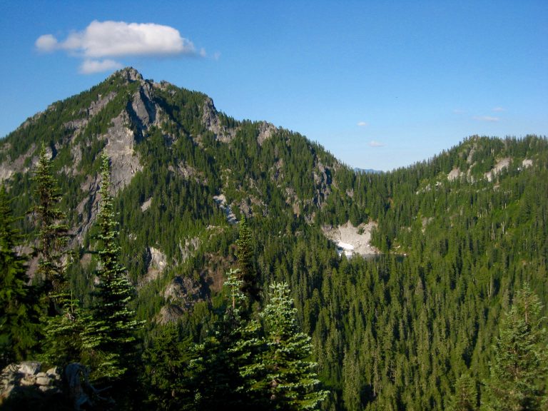Mt Fernow stands above Jake's Lake in the Beckler Mountains near Skykomish