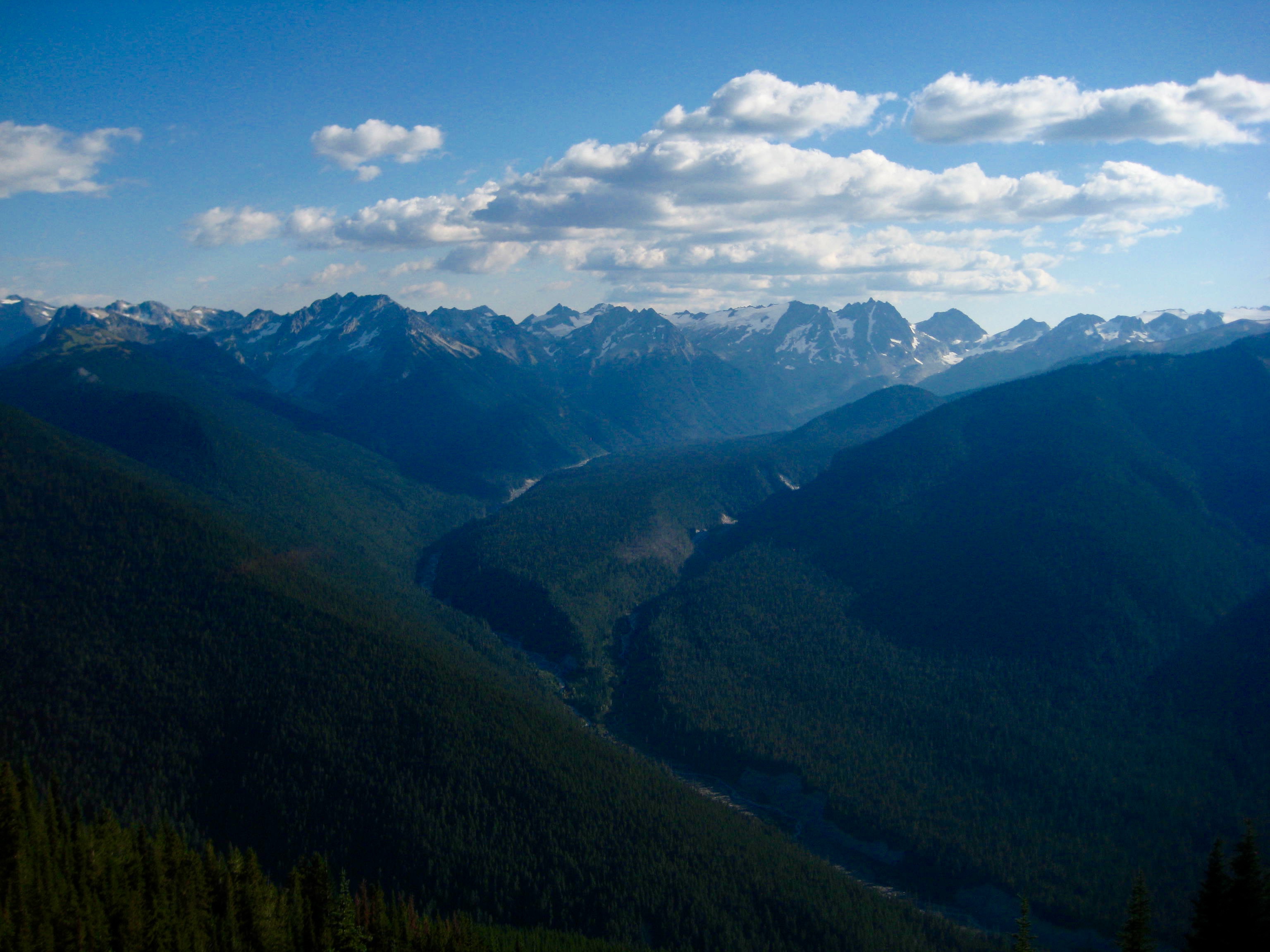 Suiattle Valley as seen from Miners Ridge in the Glacier Peak Wilderness