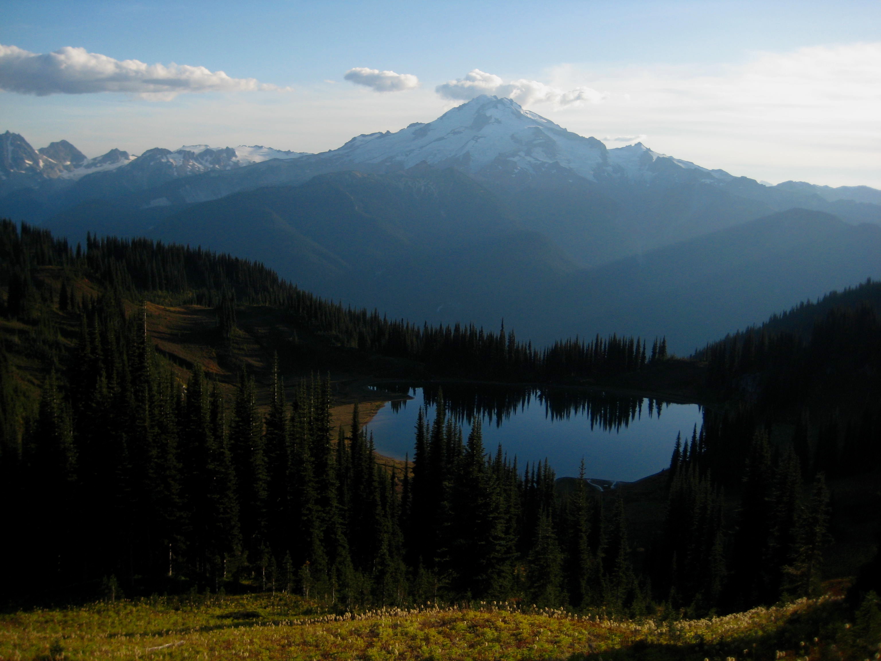 evening light on Glacier Peak Above Image Lake in the Glacier Peak Wilderness