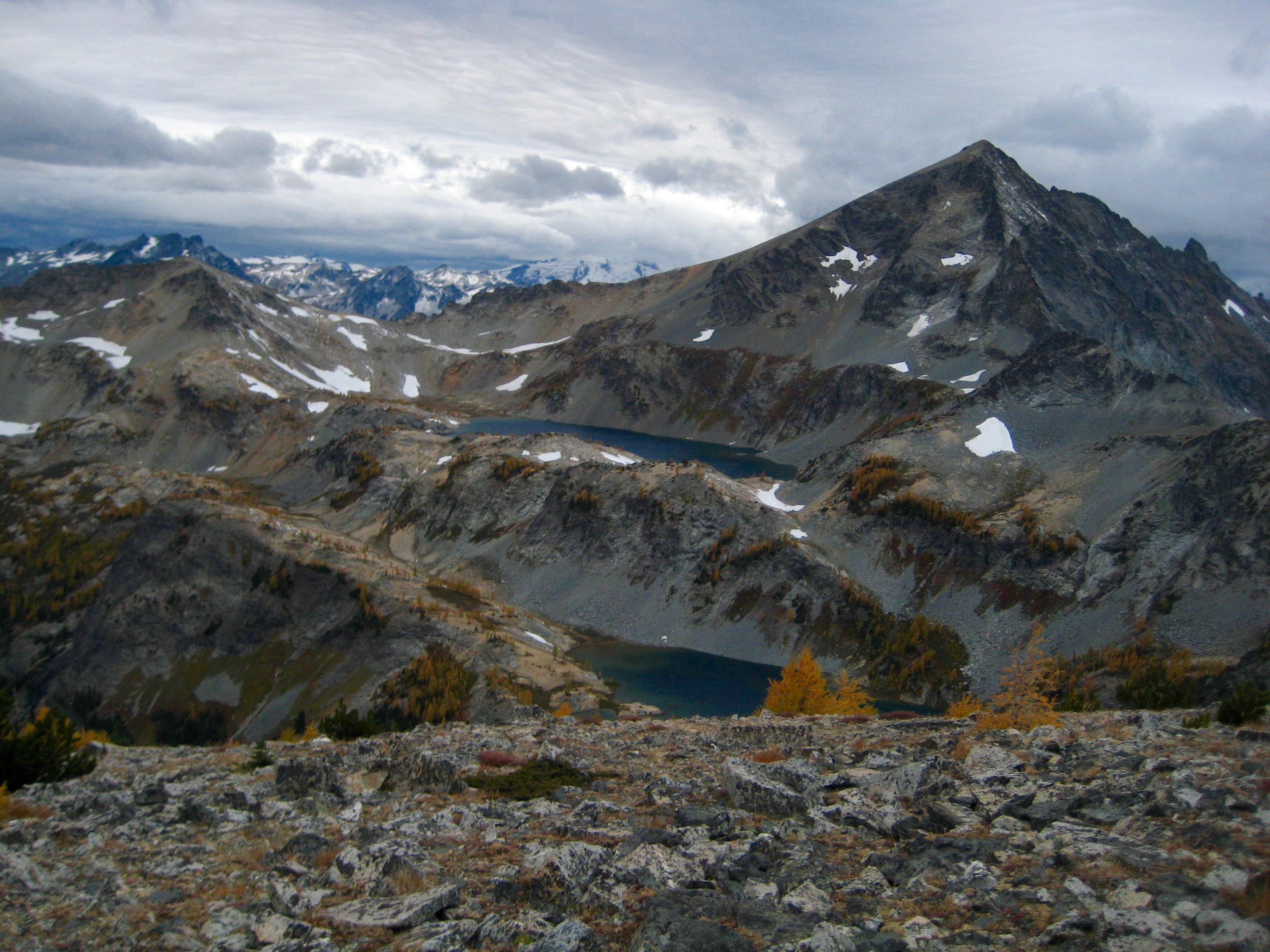 Ice Lakes and Mt Maude aa seen from the summit of North Spectacle Butte