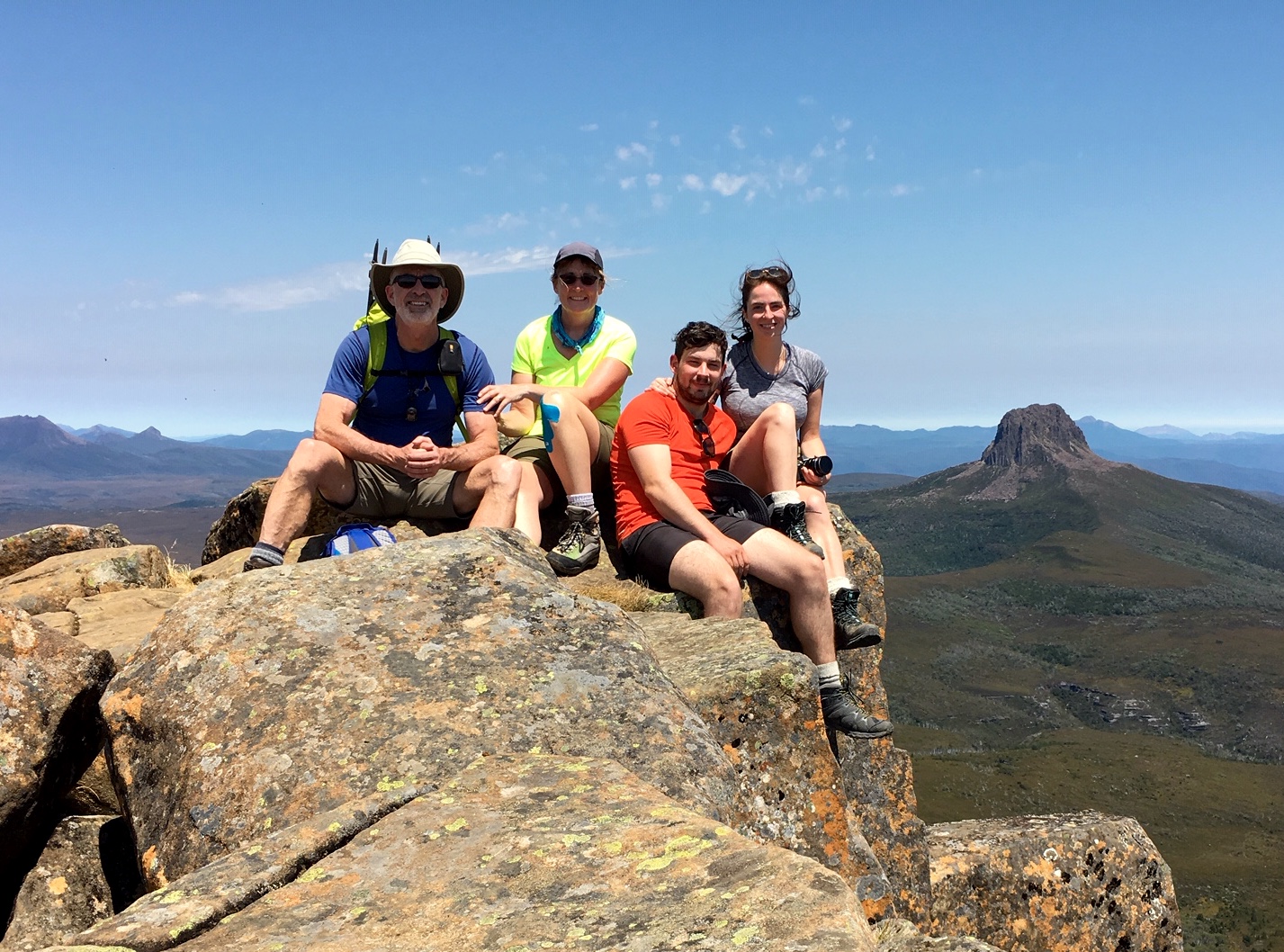 Hikers on the summit of Cradle Mountain