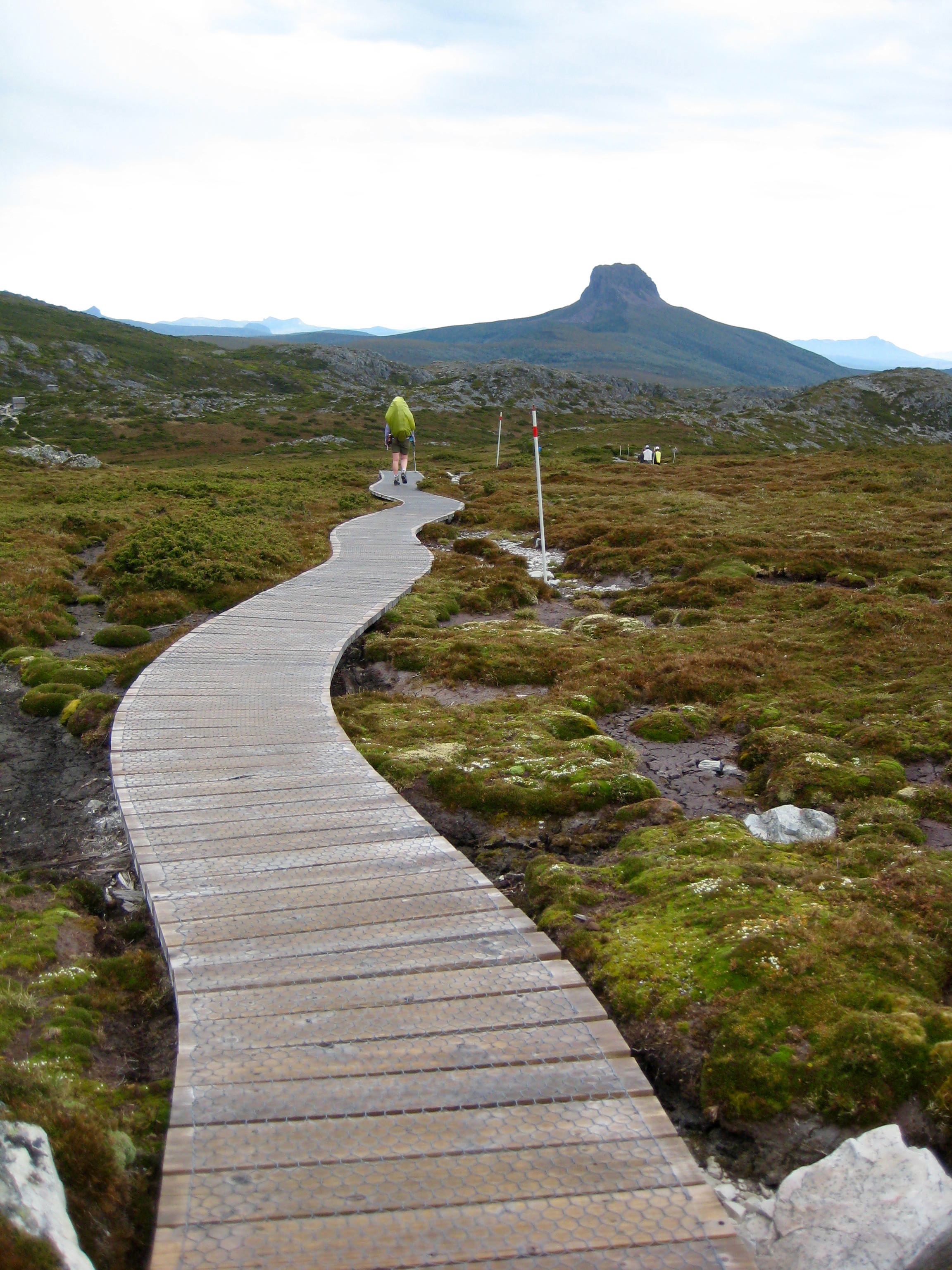 Curving Boardwalk Trail Across Moorland
