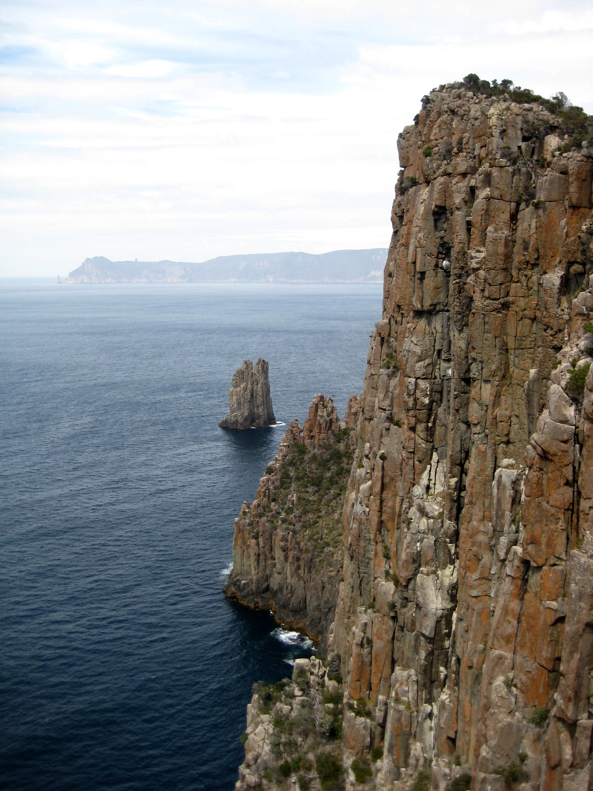 rocky dolerite columns at Cape Hauy on the Three Capes Track in Tasmania