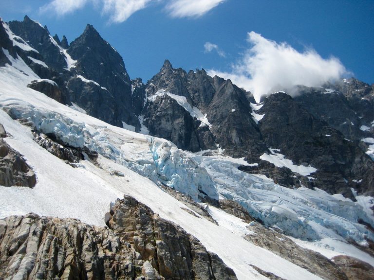 North side of the Southern Pickets with McMillan Glacier as seen on Day 5 of the Picket Traverse