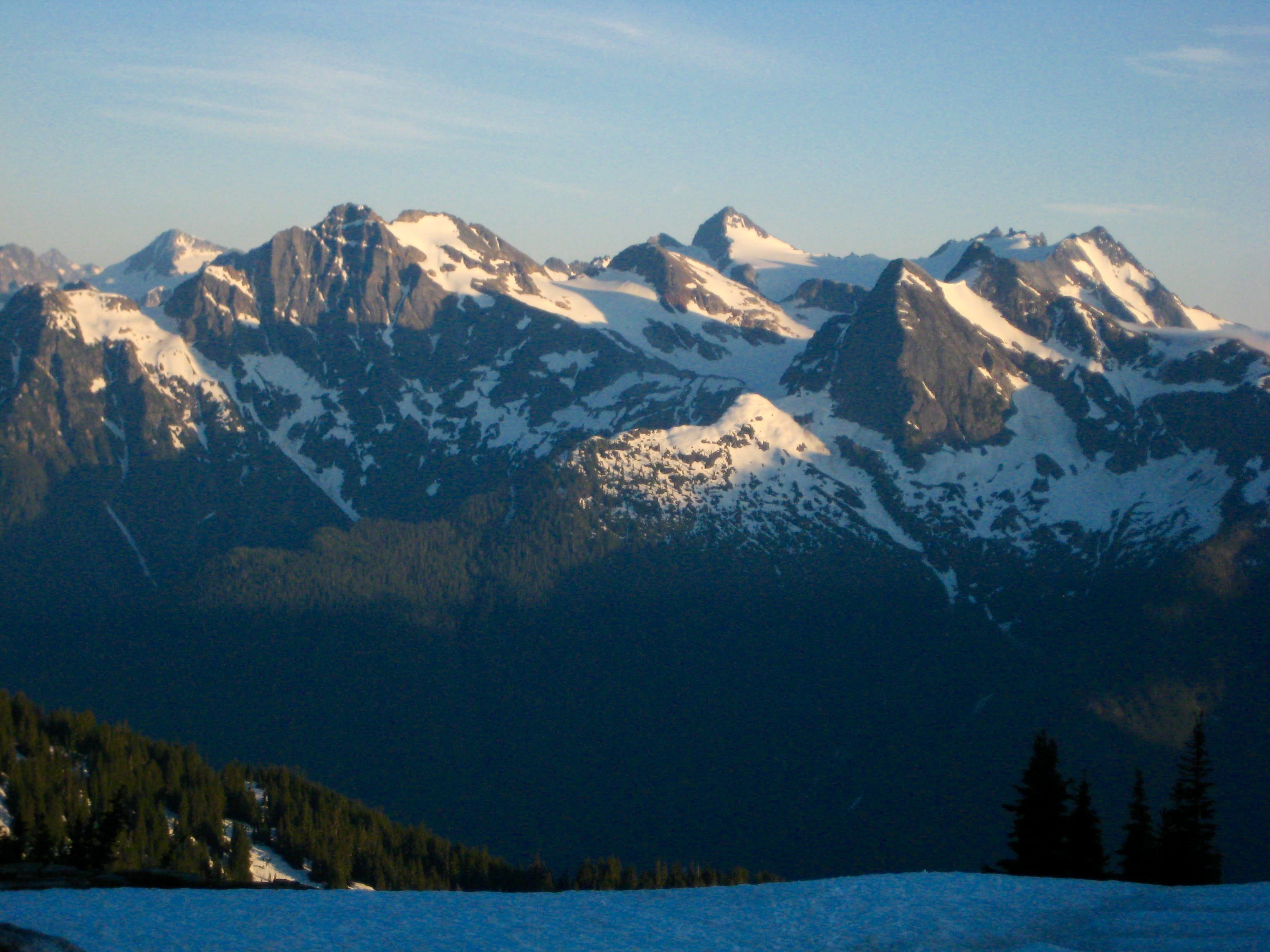 McAllister Mountains from climbers camp of Stetattle Arm