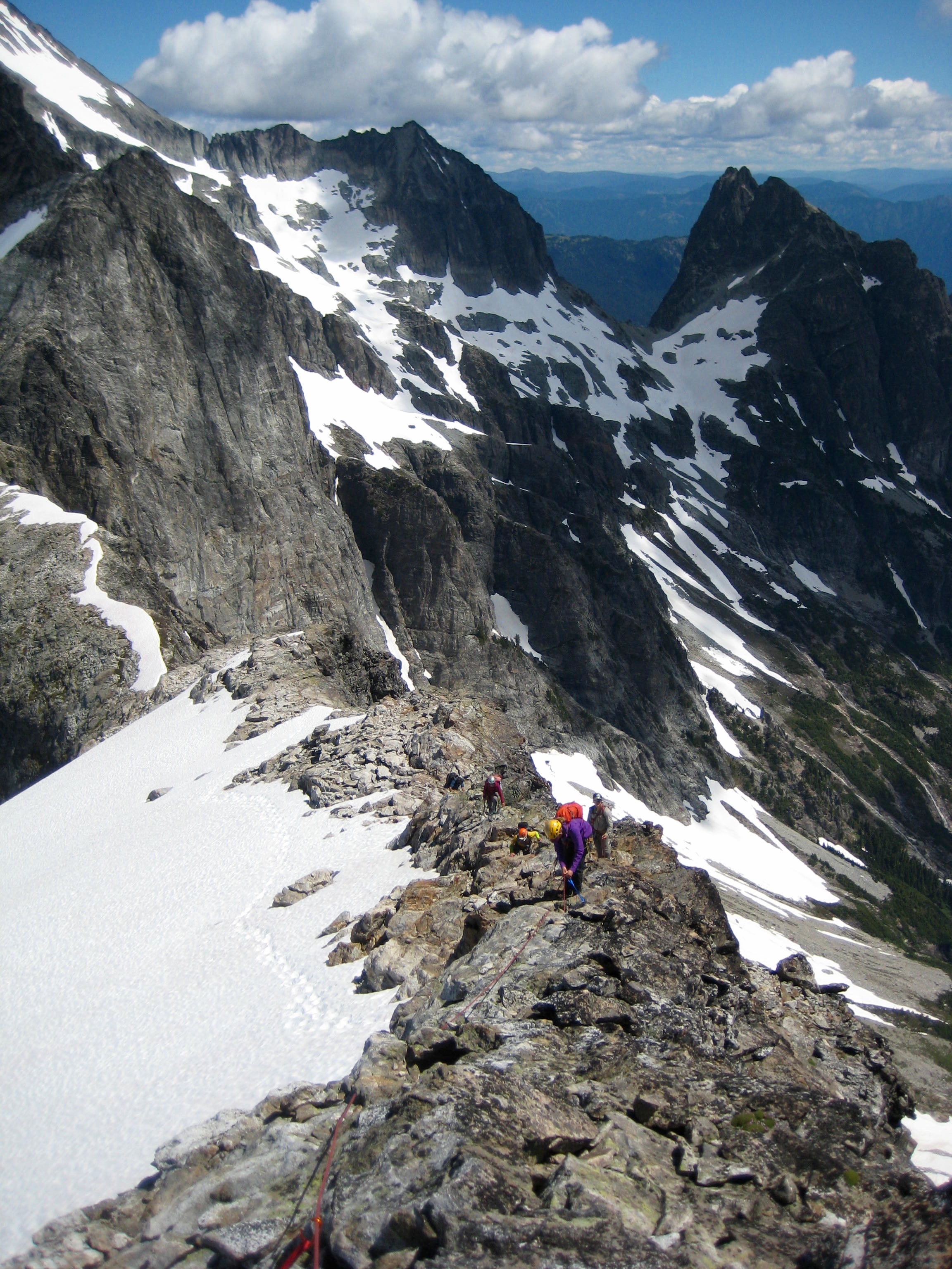 Mountain Climbers simulclimbing on Easy Mox Ridge