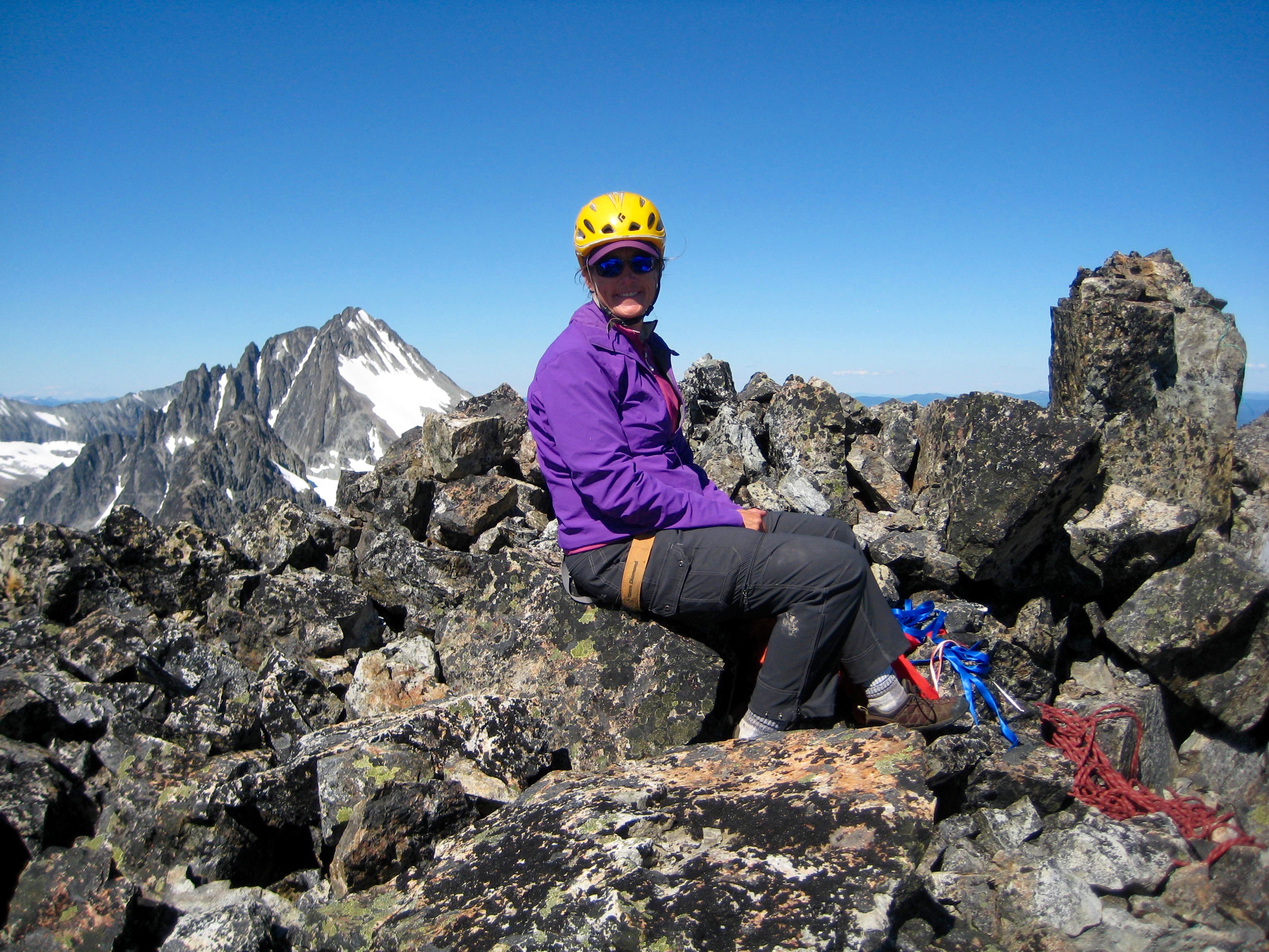 Eileen on the summit of Hard Mox Peak
