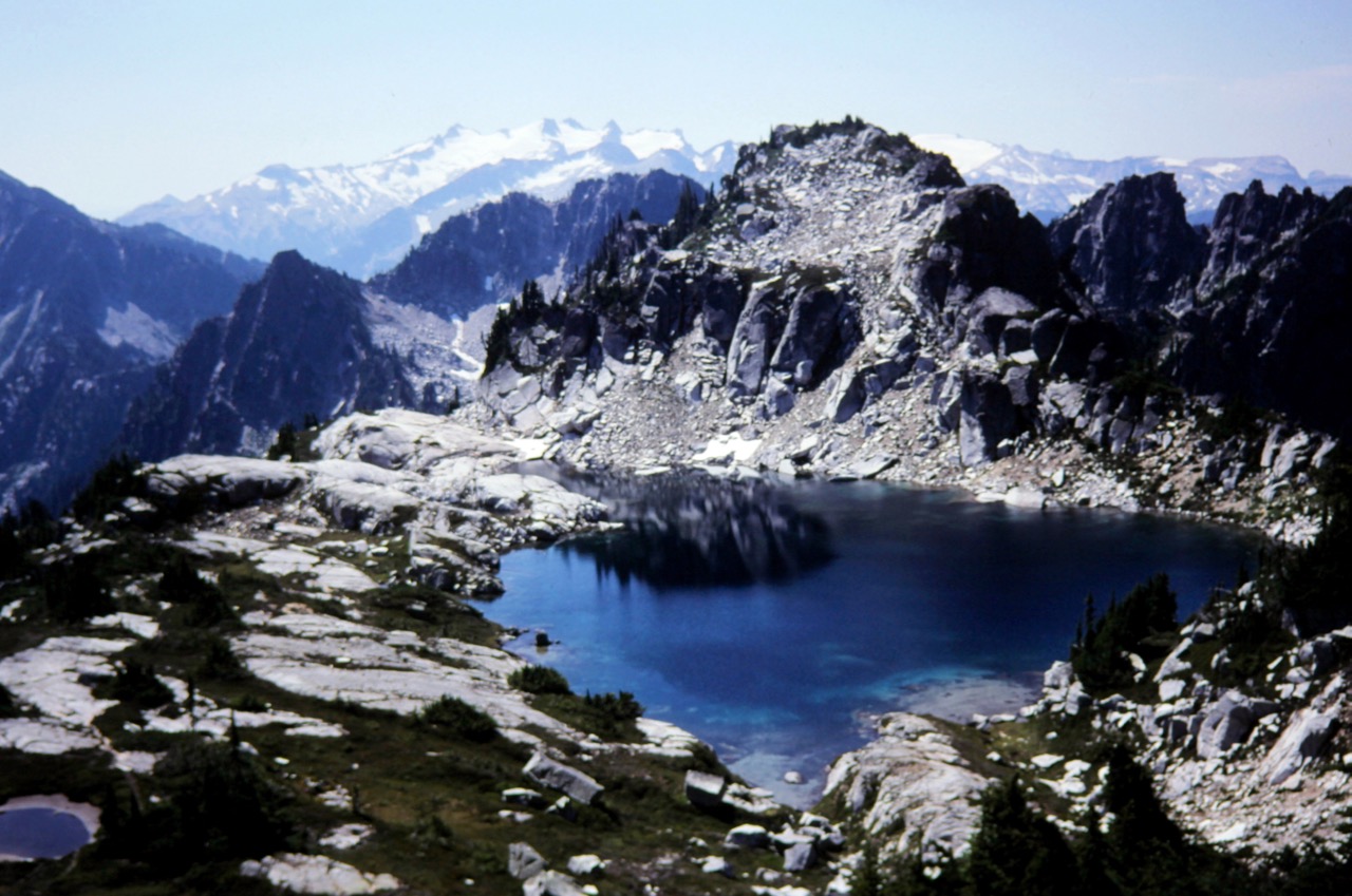 Thunder Mountain Lake sits below Middle Thunder Mountain