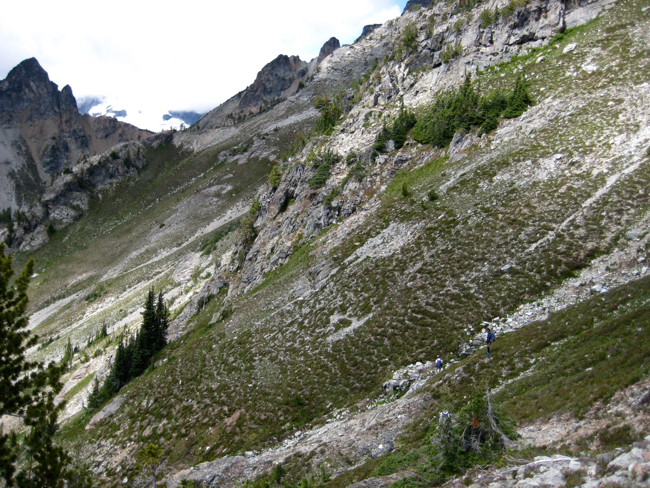 Traversing the hillside Toward Mt Arriva