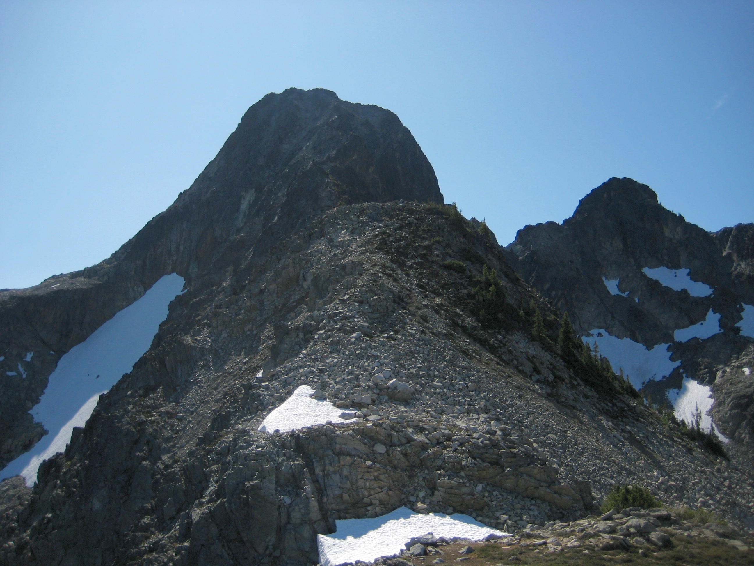 Looking up West Ridge of Fisher Peak from Silent Lakes