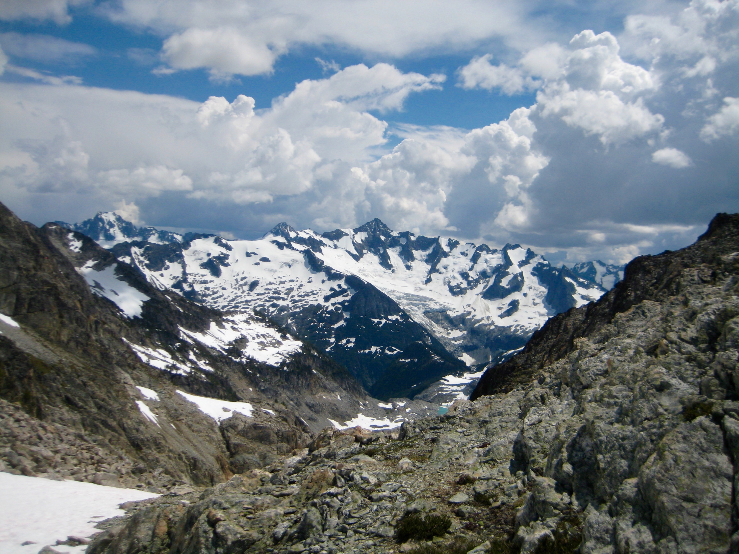 Forbidden Peak in the North Cascades as seen from Borealis Pass on McAllister Traverse aka Inspiration Traverse