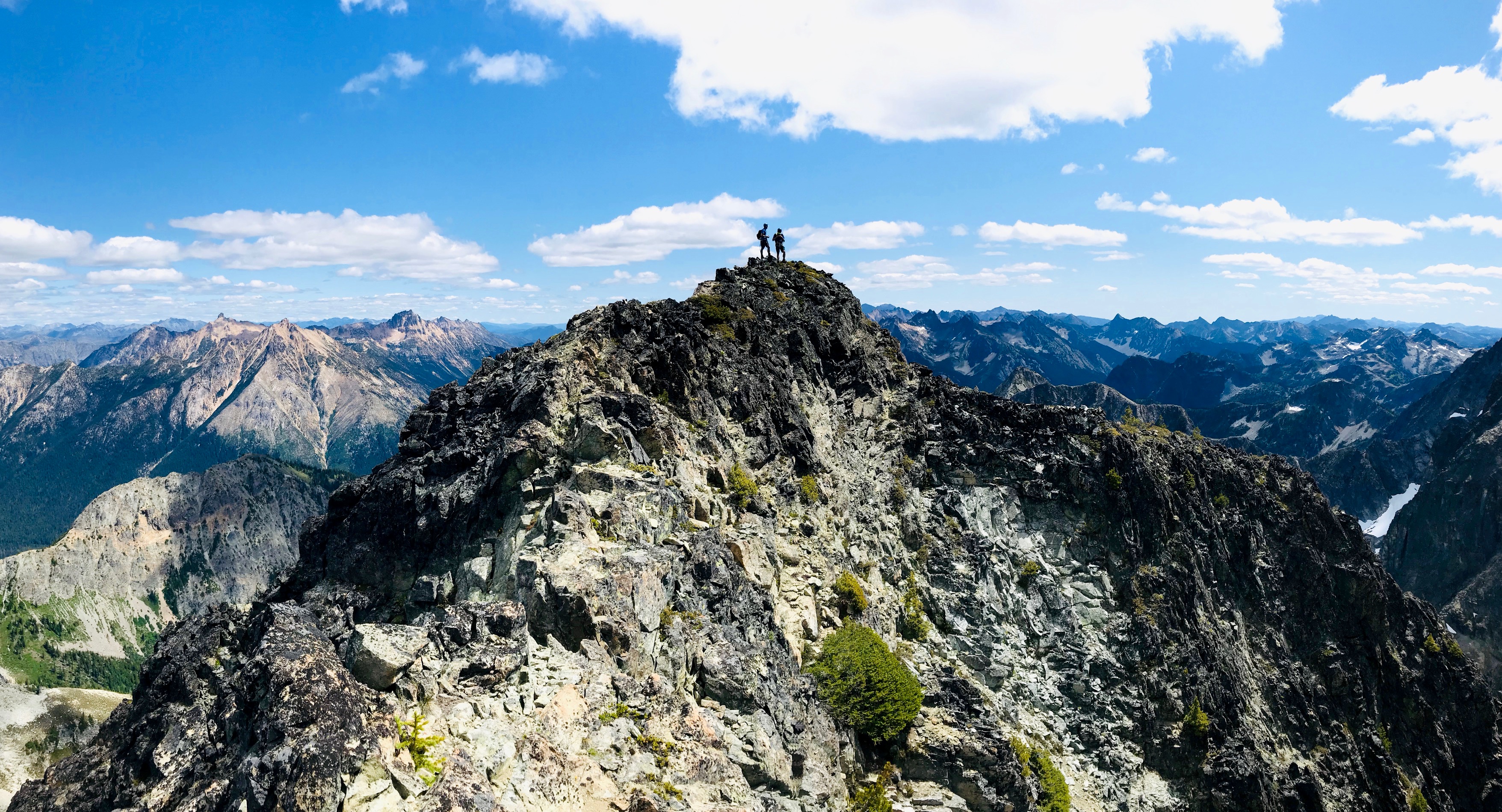 Climbers on Fisher Peak Summit taken from West Ridge