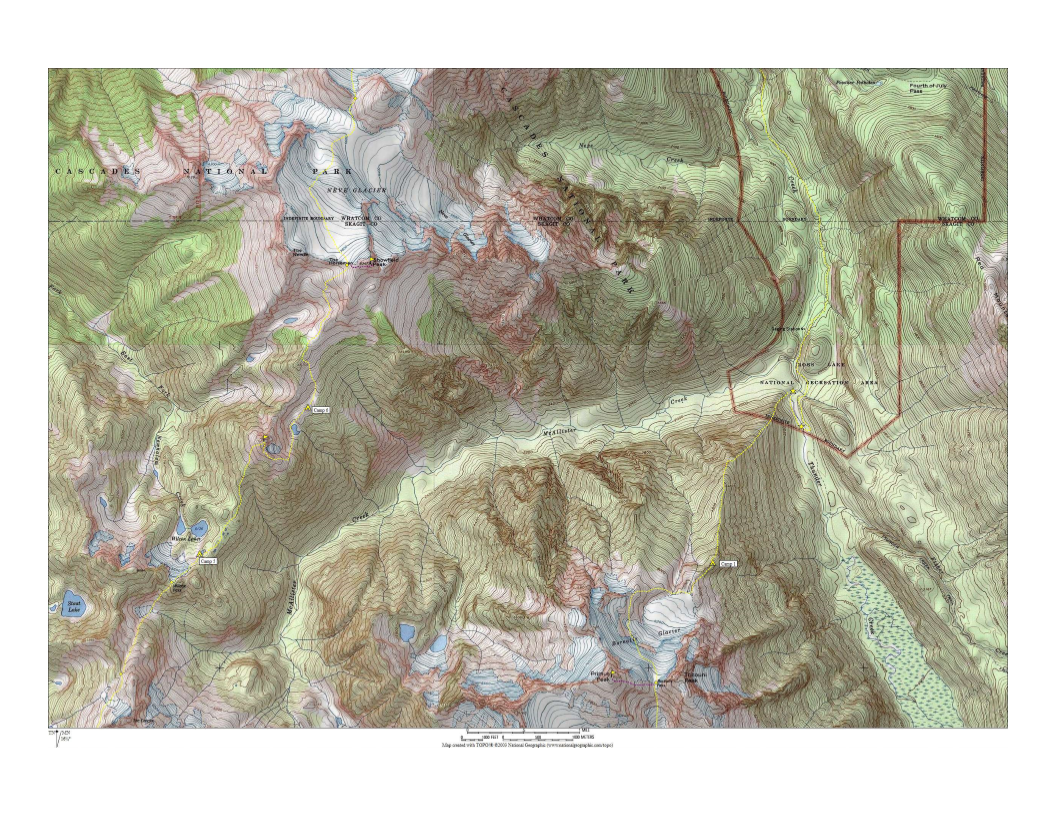 Route Map for Middle portion of McAllister Traverse aka Isolation Traverse