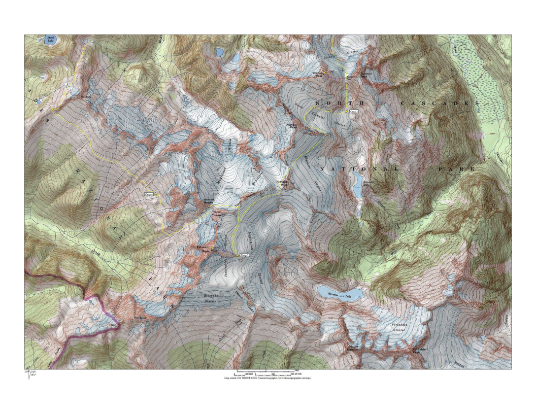 Route Map for South portion of McAllister Traverse aka Isolation Traverse