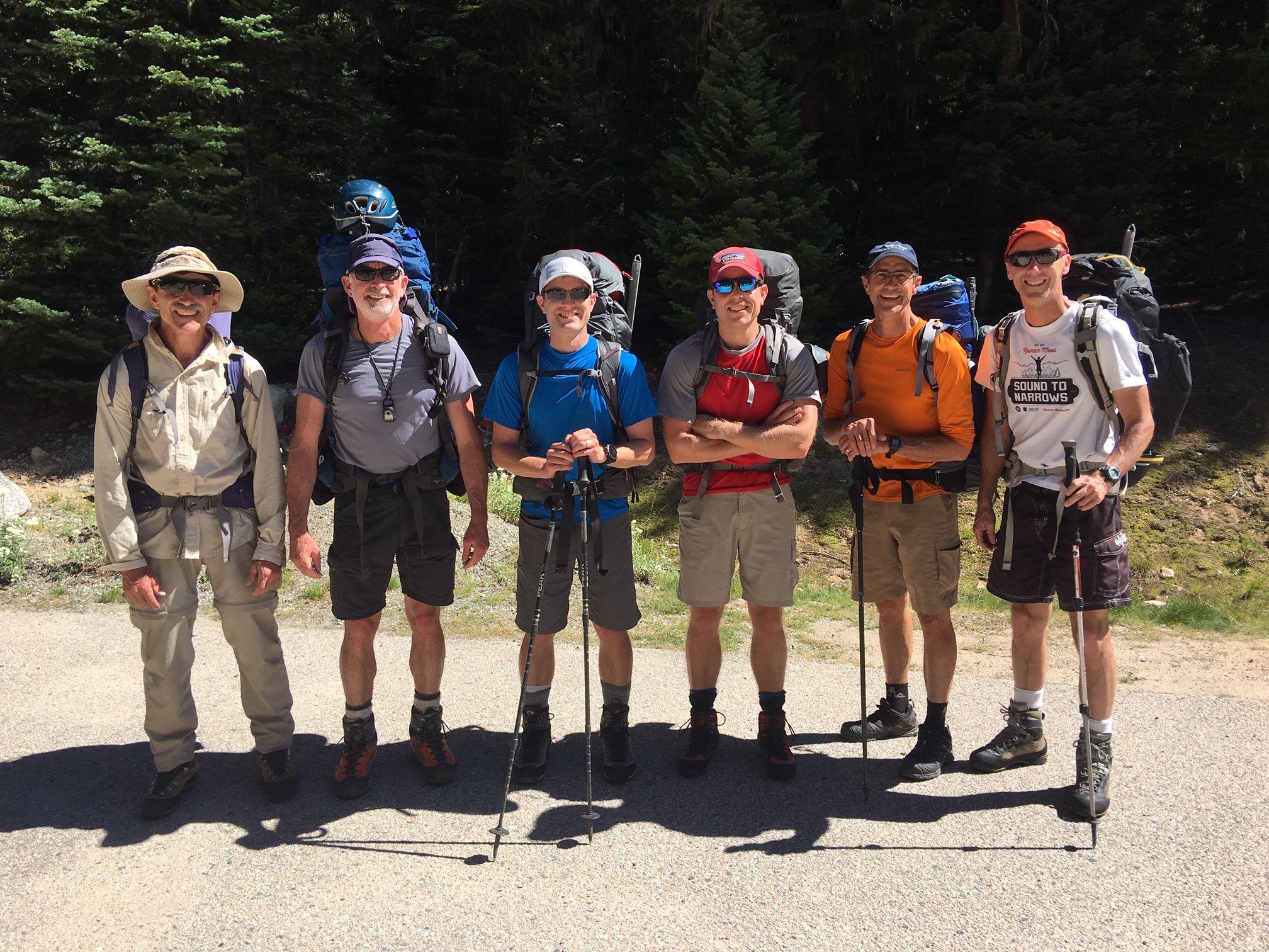 Climbers at the Easy Pass trailhead