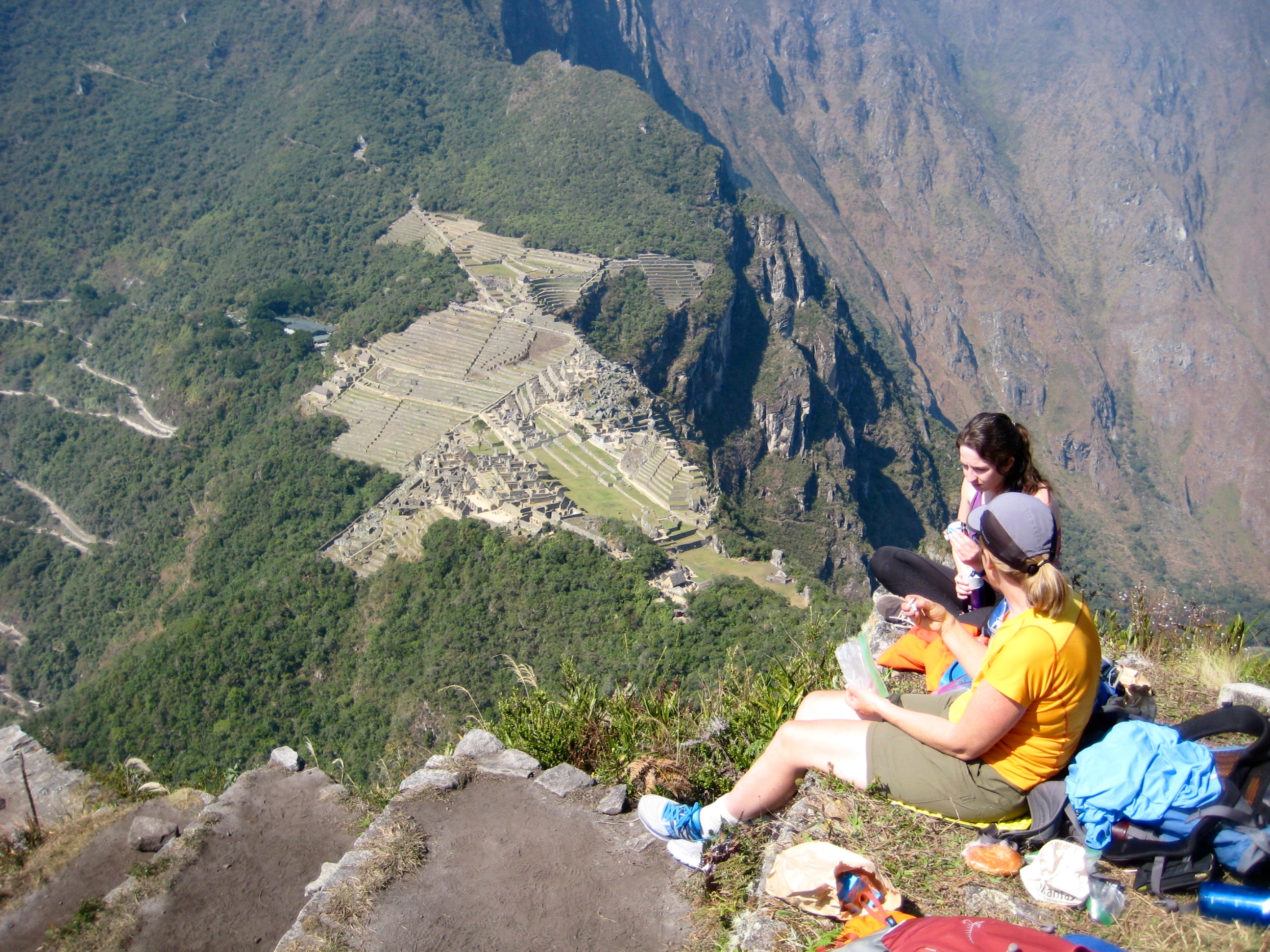 Machu Picchu Village From high on Wayna Picchu Mountain