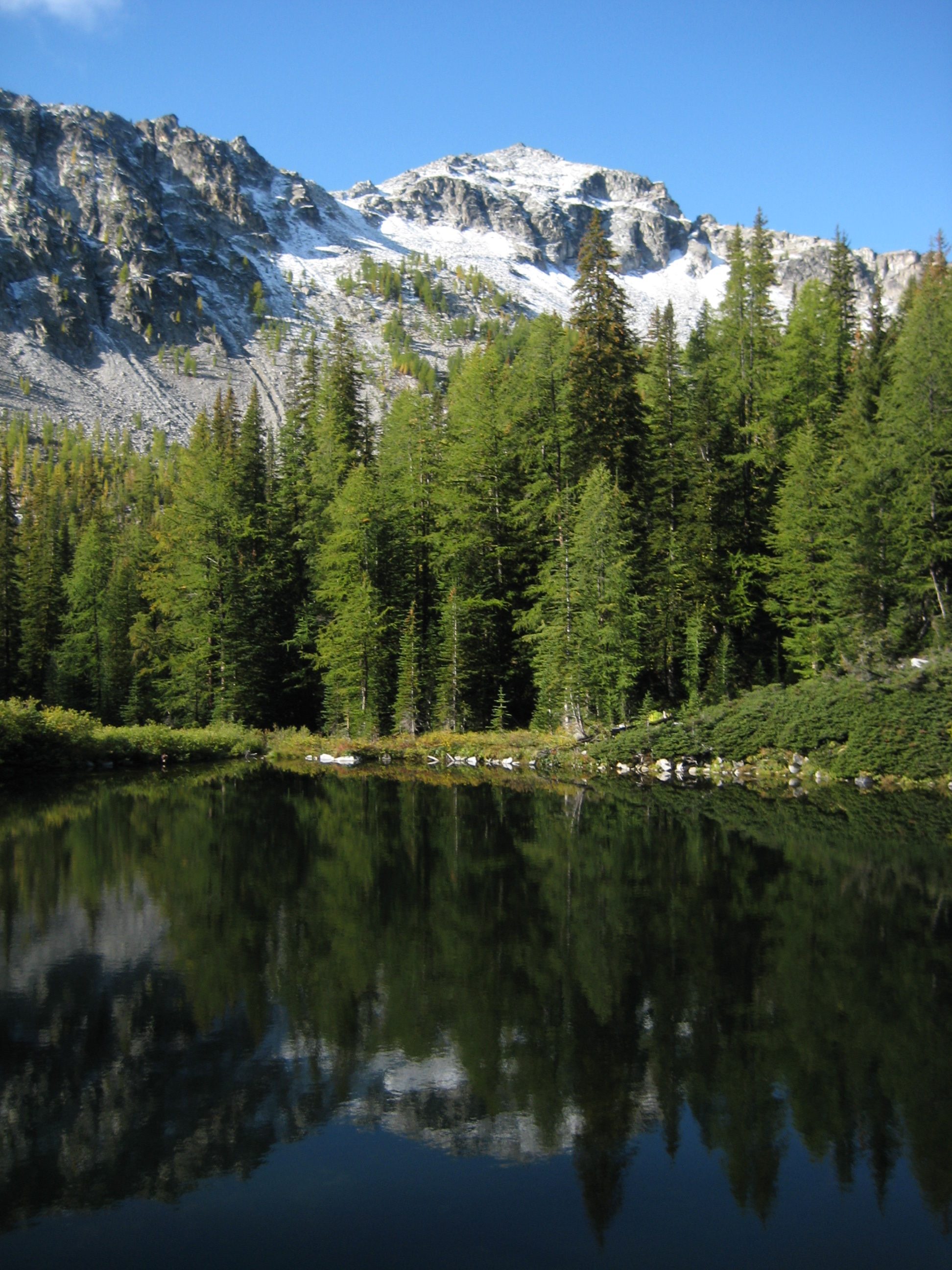 Martin Peak above North Martin Pond in the Sawtooth Mountains
