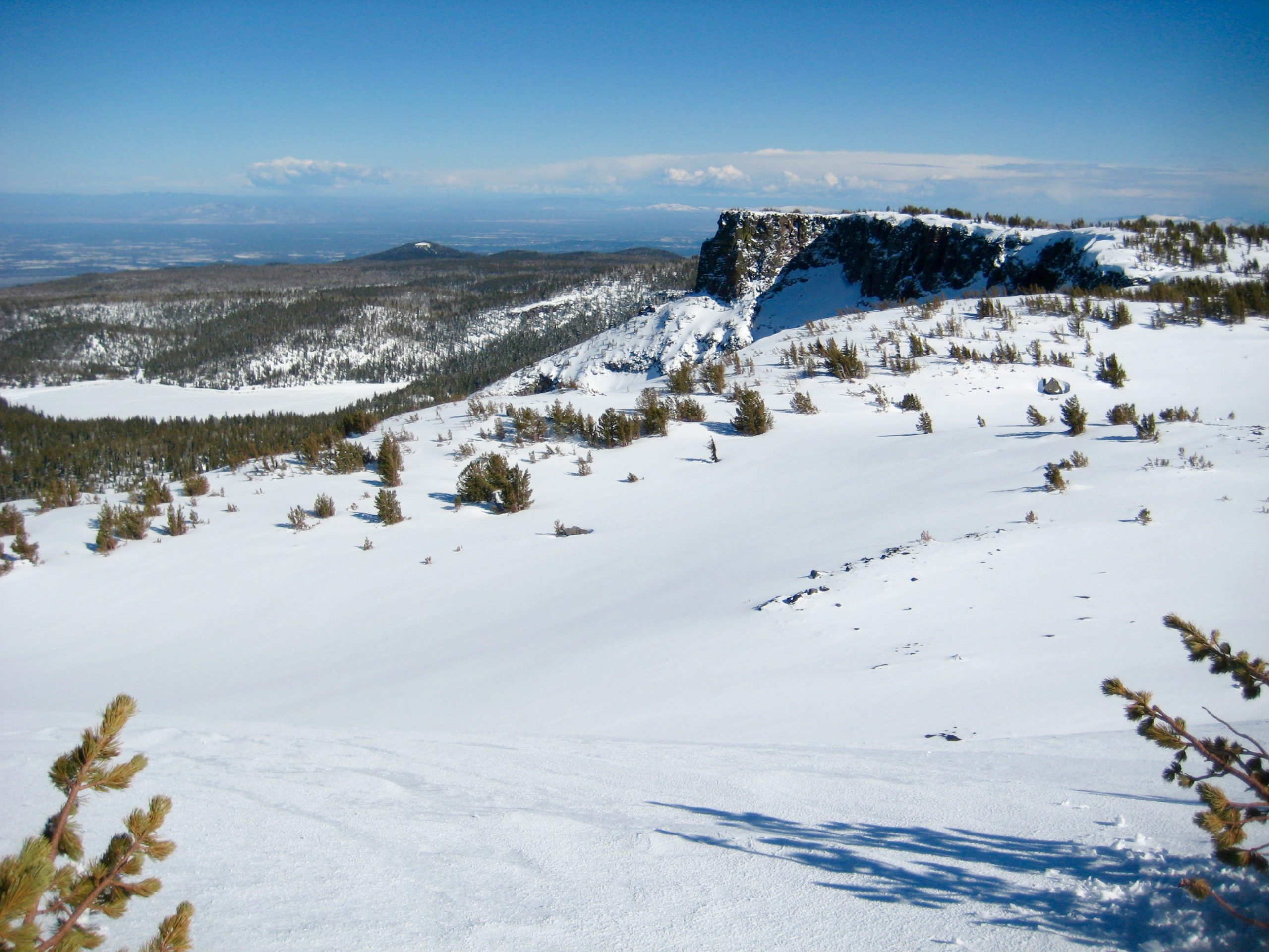 Three Creek Lakes and Tam Rim from below The Prow