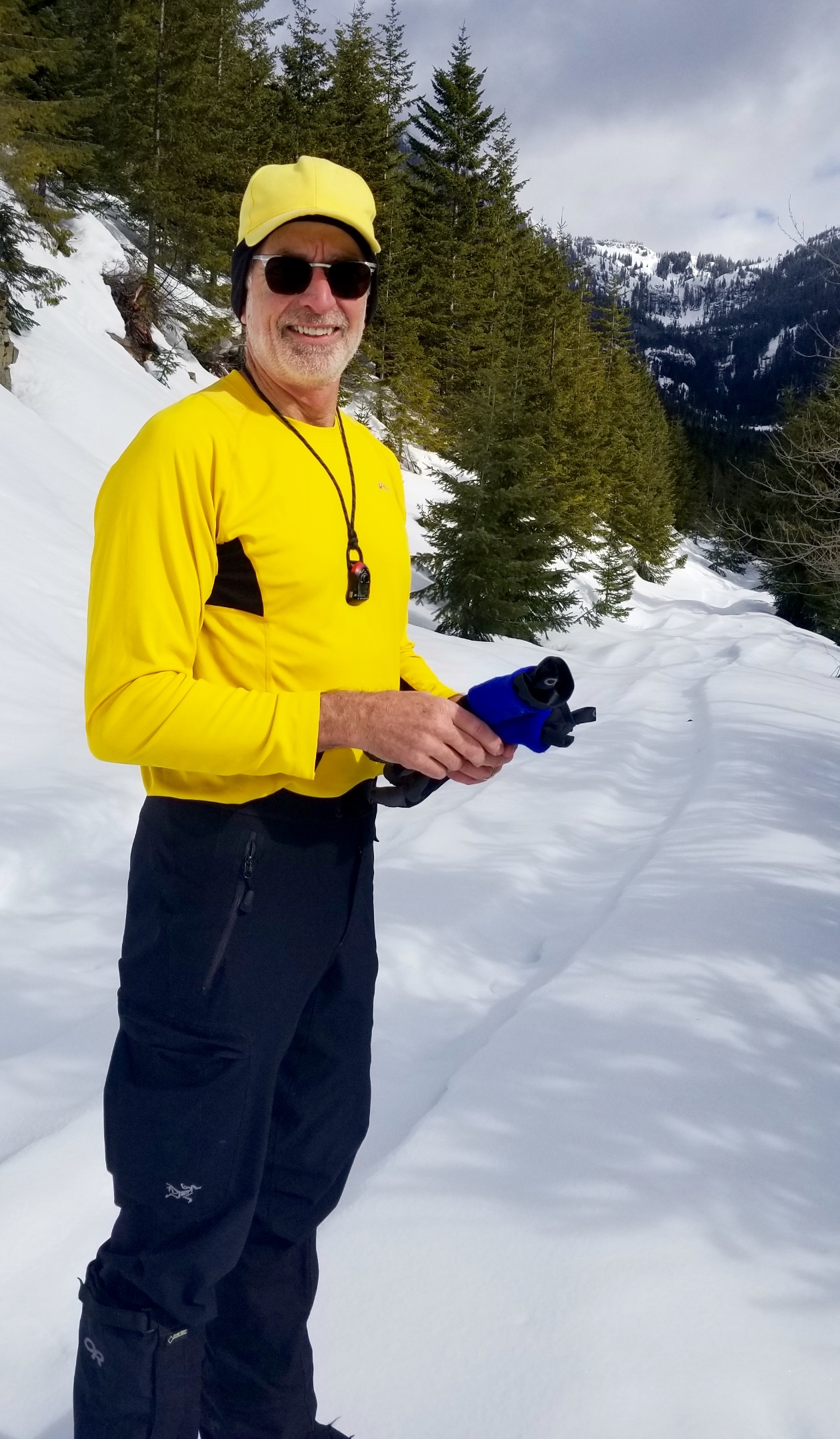 Jim taking a break on Upper Dungeon Road enroute to Mt Laura