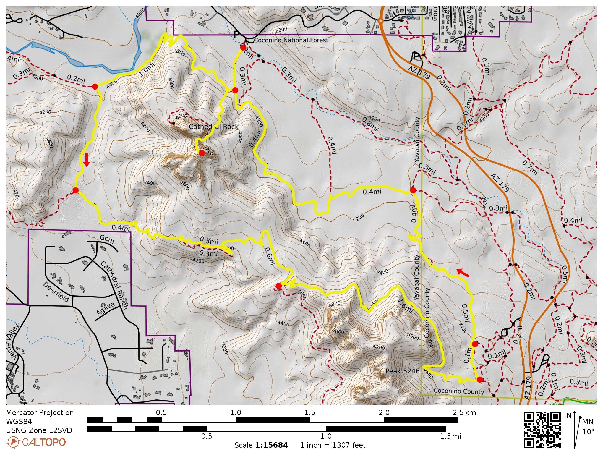 Cathedral Rock Trail Loop + Cathedral Notch + Hiline Pass (Sedona ...