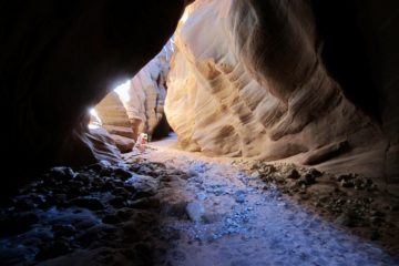 Sun lights up a small opening in the dark slot of Buckskin Gulch near Grand Staircase - Escalante National Monument